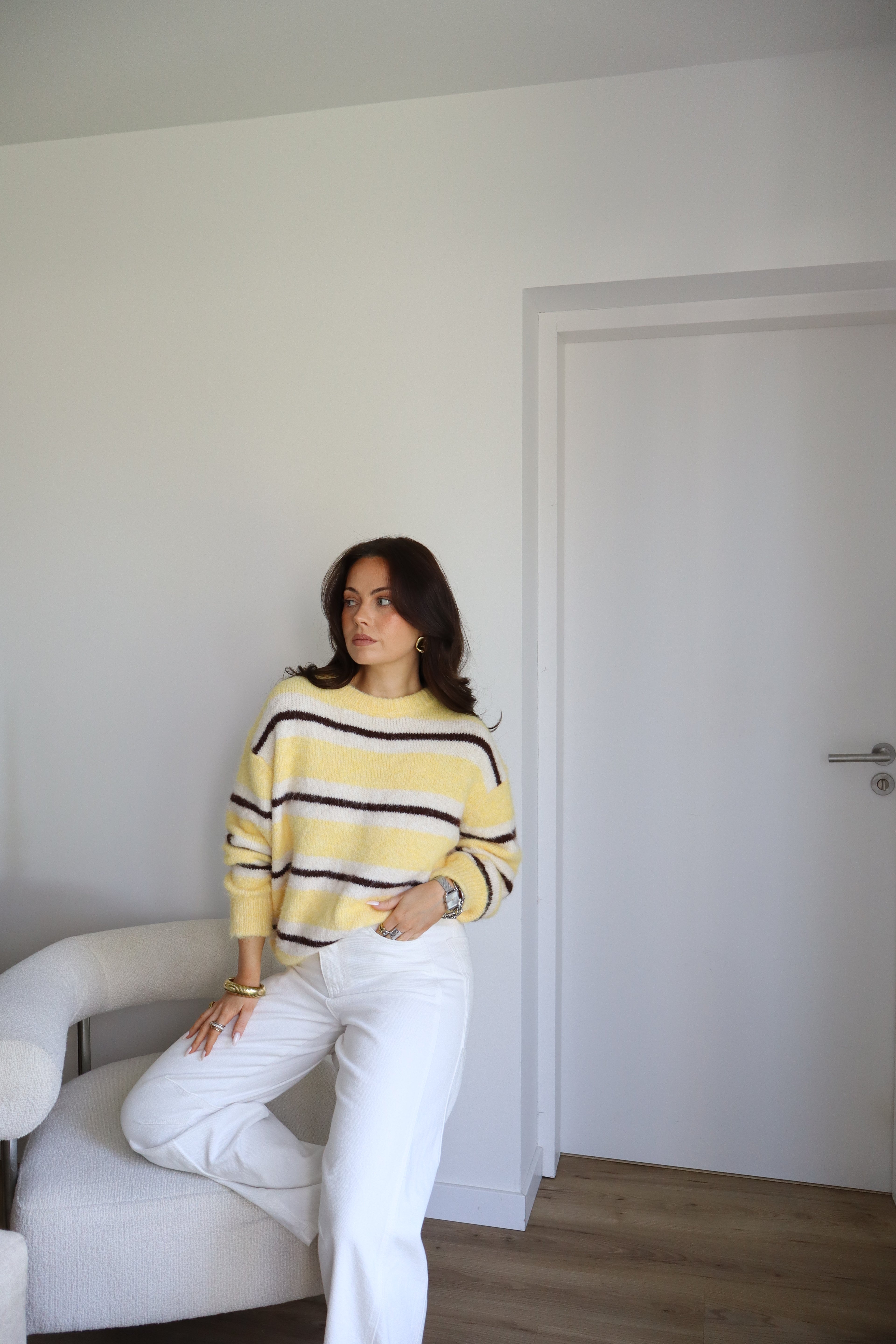 PULL RAYÉ JAUNE TALMA