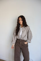 CHEMISE CARREAUX LOLY ECRU