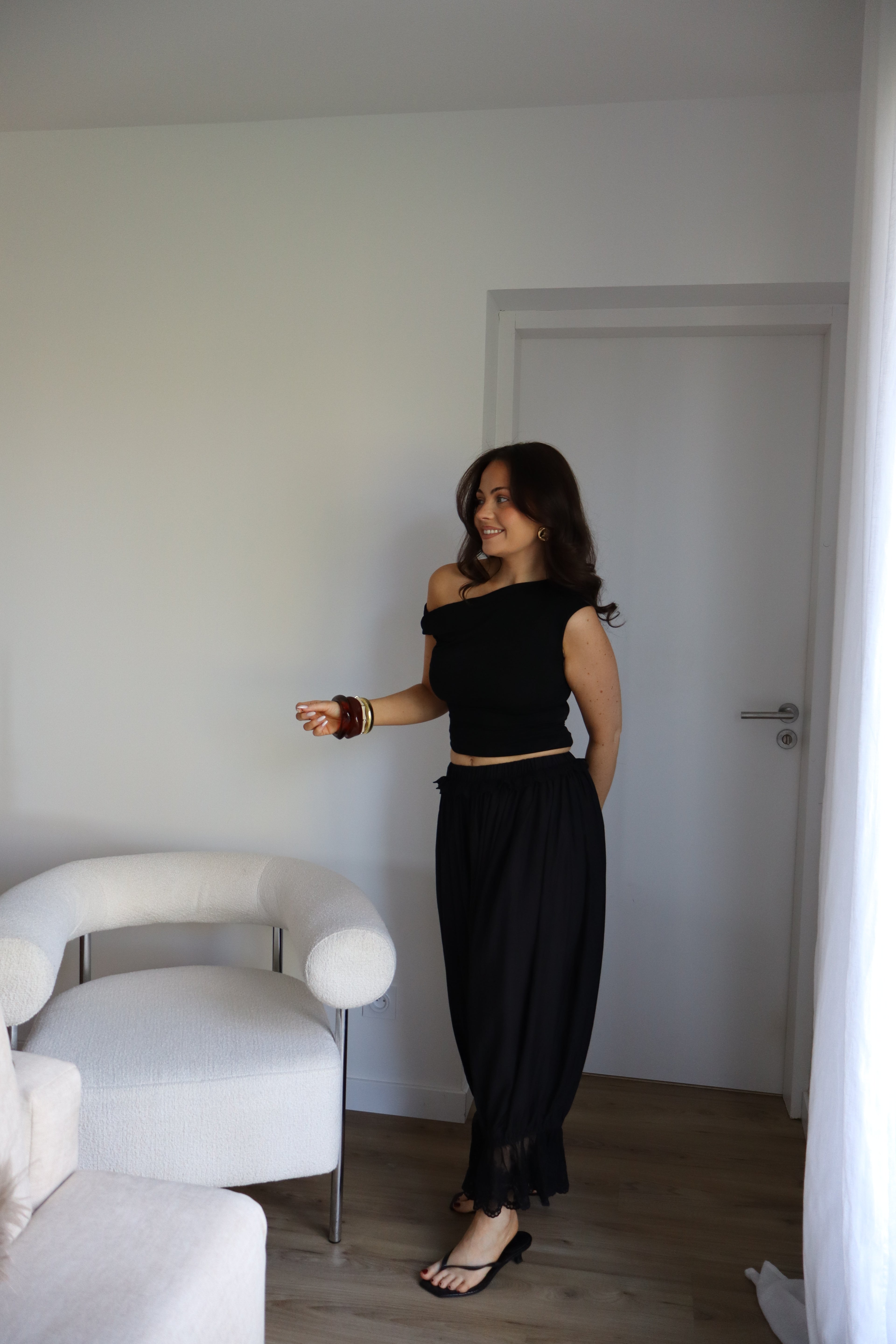 PANTALON DENTELLE CARLA NOIR