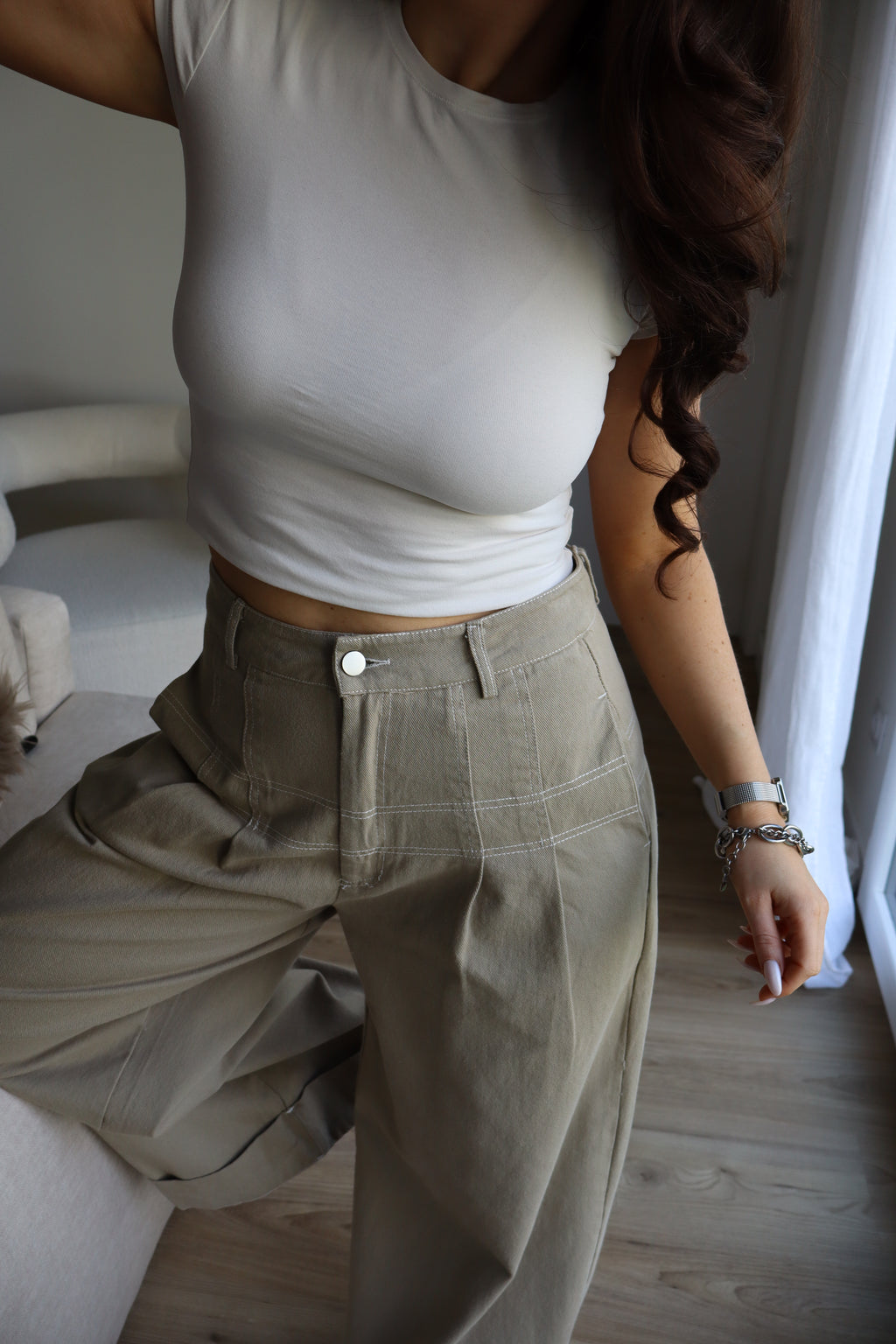 PANTALON LÉNA VERT OLIVE