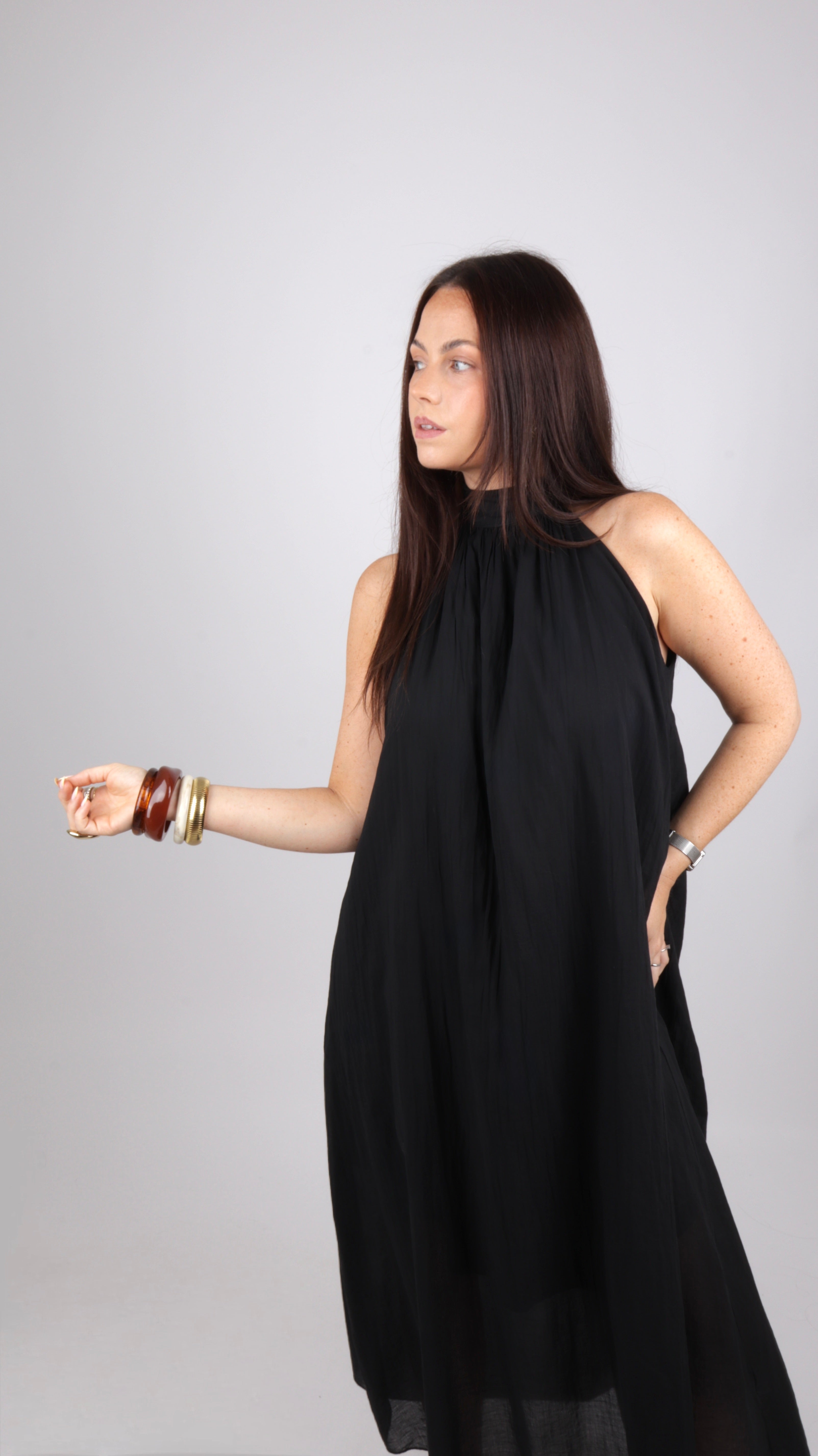 PRÉCOMMANDE - ROBE COL MONTANT LOUISE NOIRE