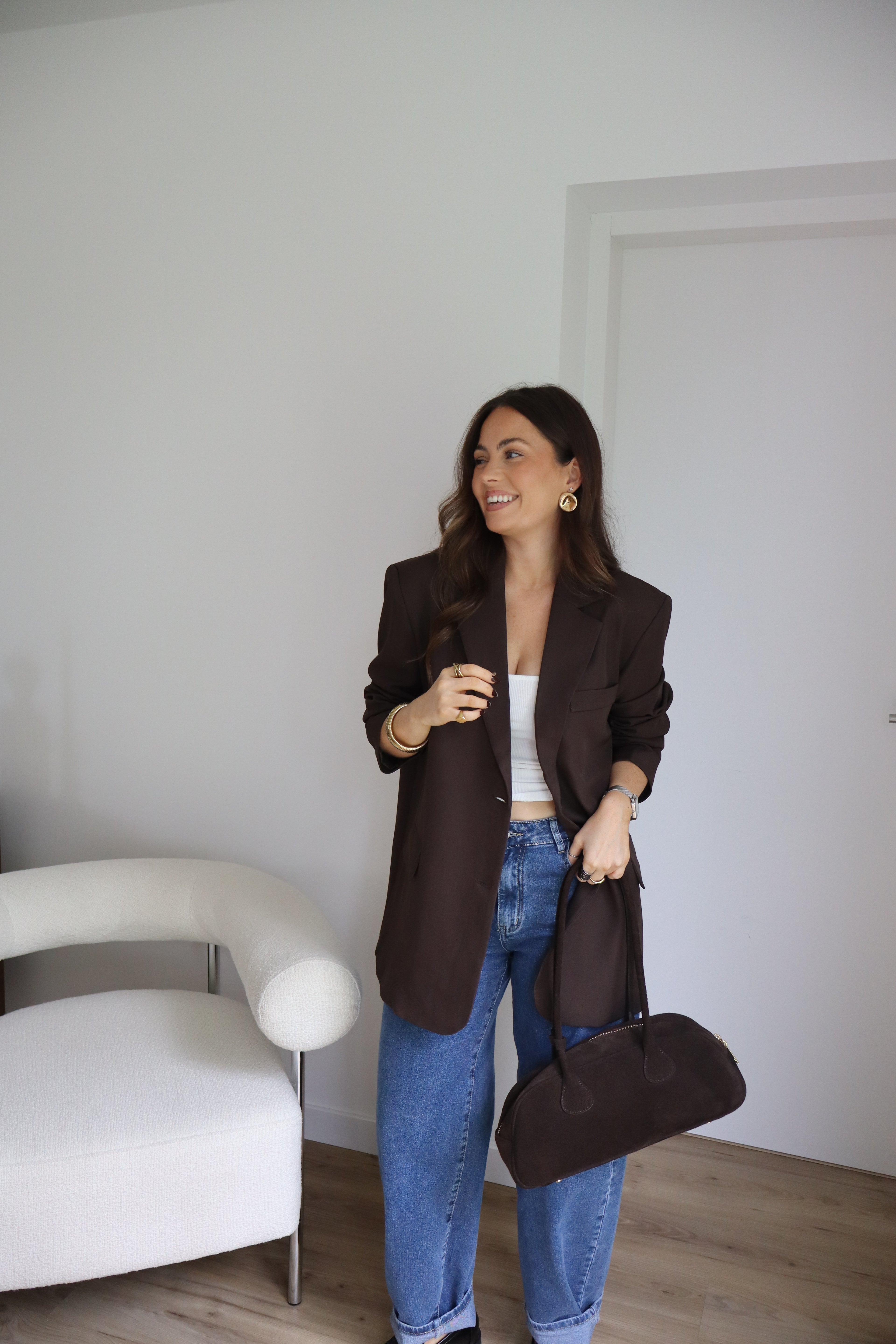PRECOMMANDE - BLAZER MARRON FONCÉ TAO