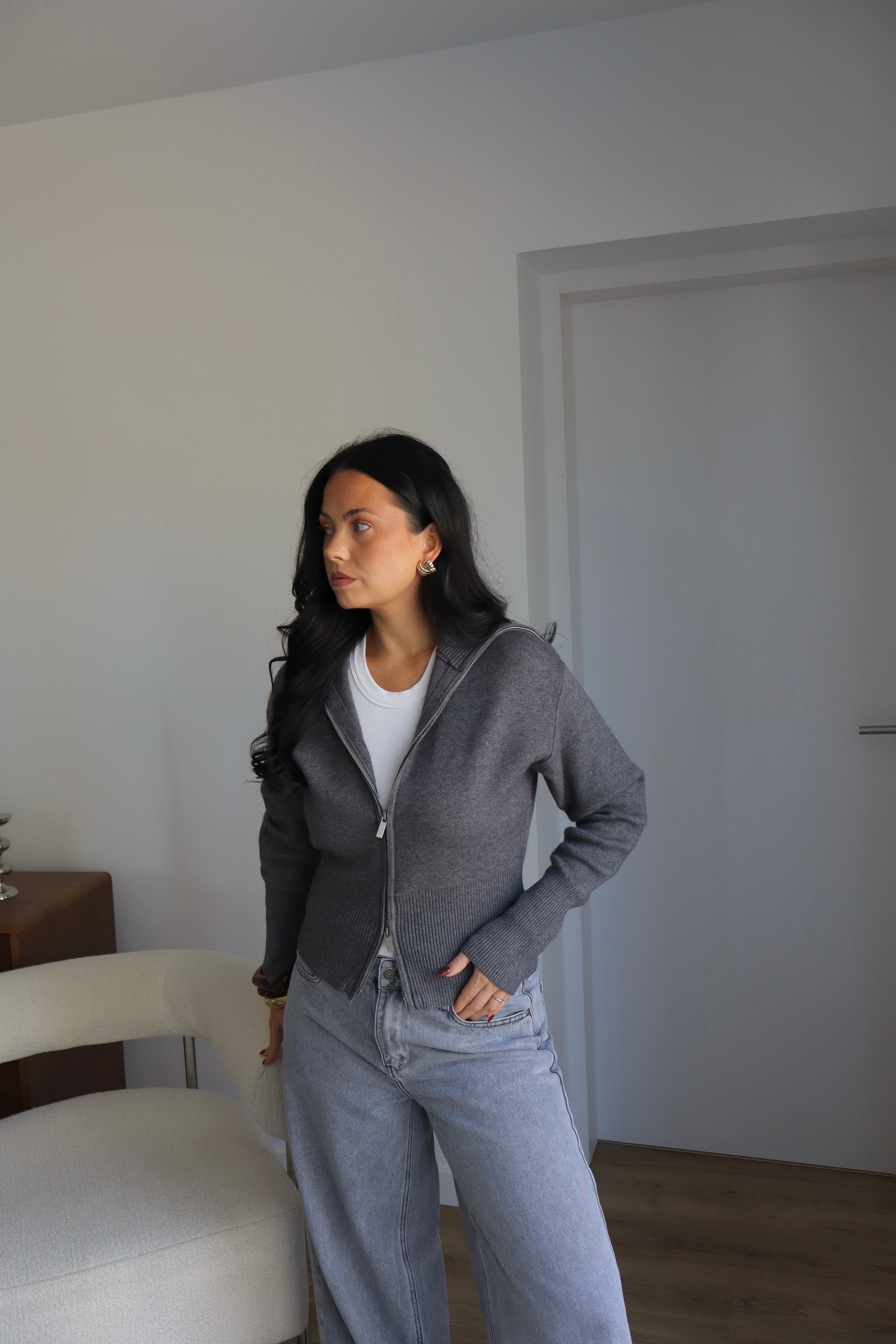 GILET ZIPPÉ SOLEA GRIS