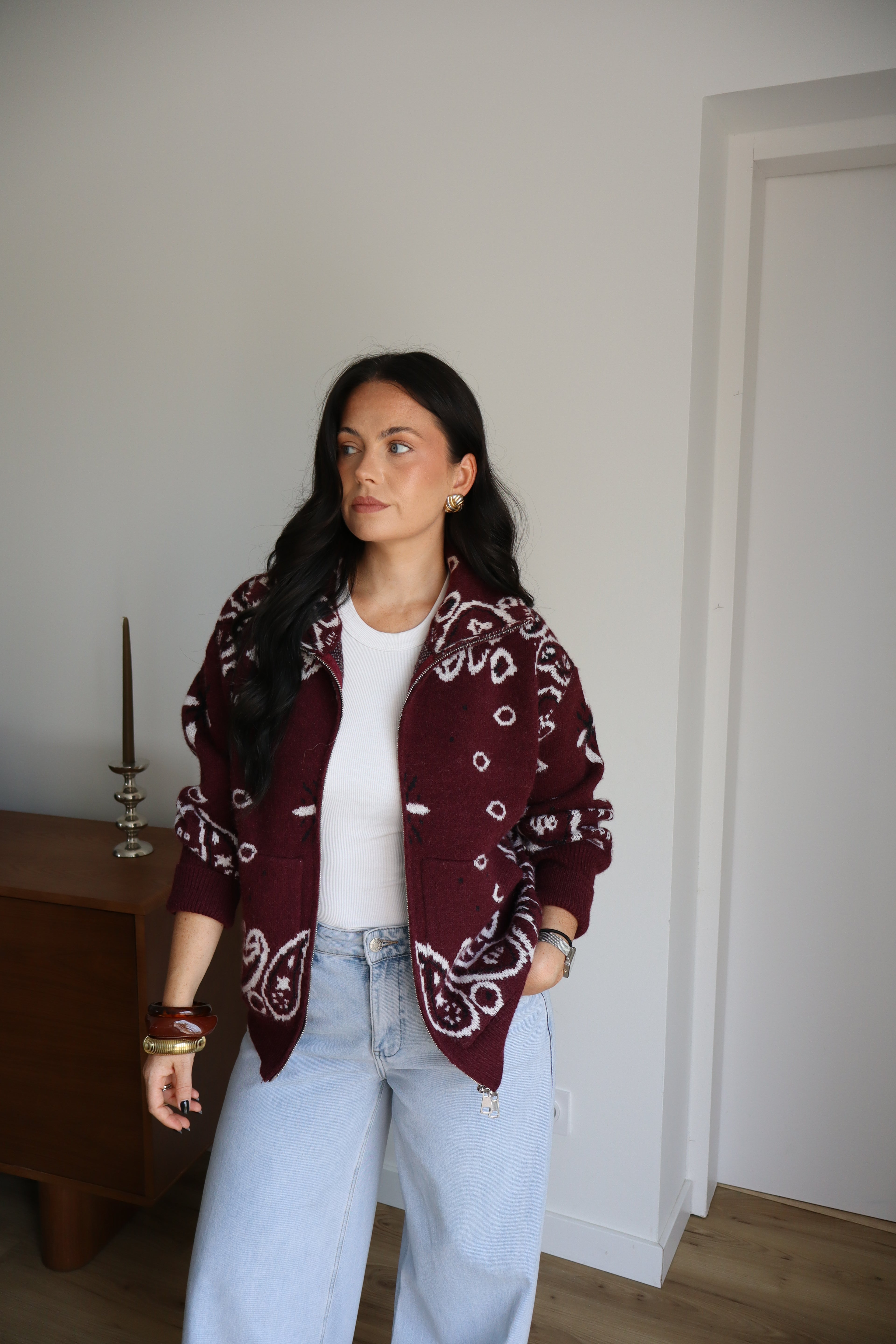GILET BANDANA BORDEAUX
