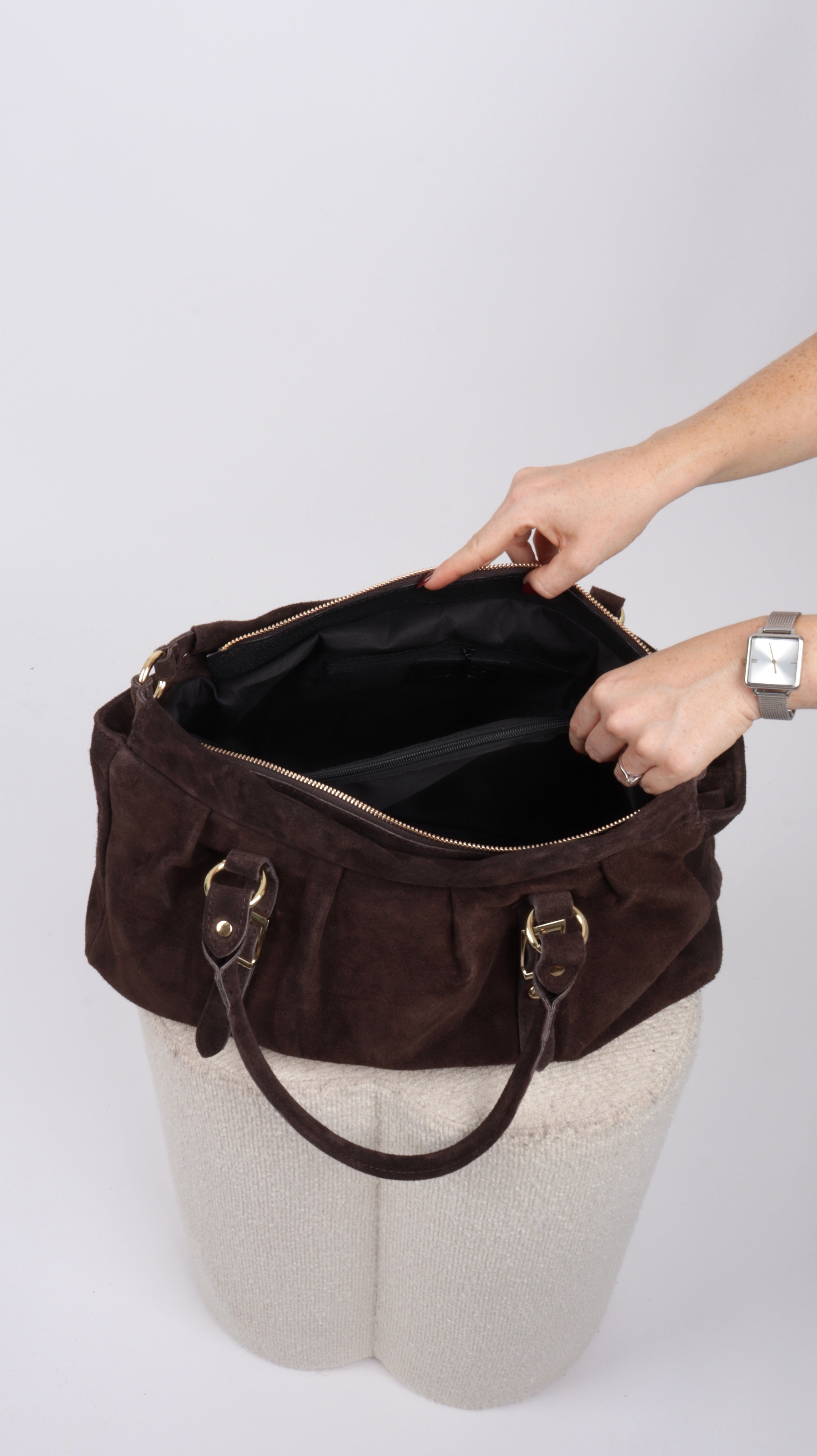 SAC SUEDE LOUNA MARRON