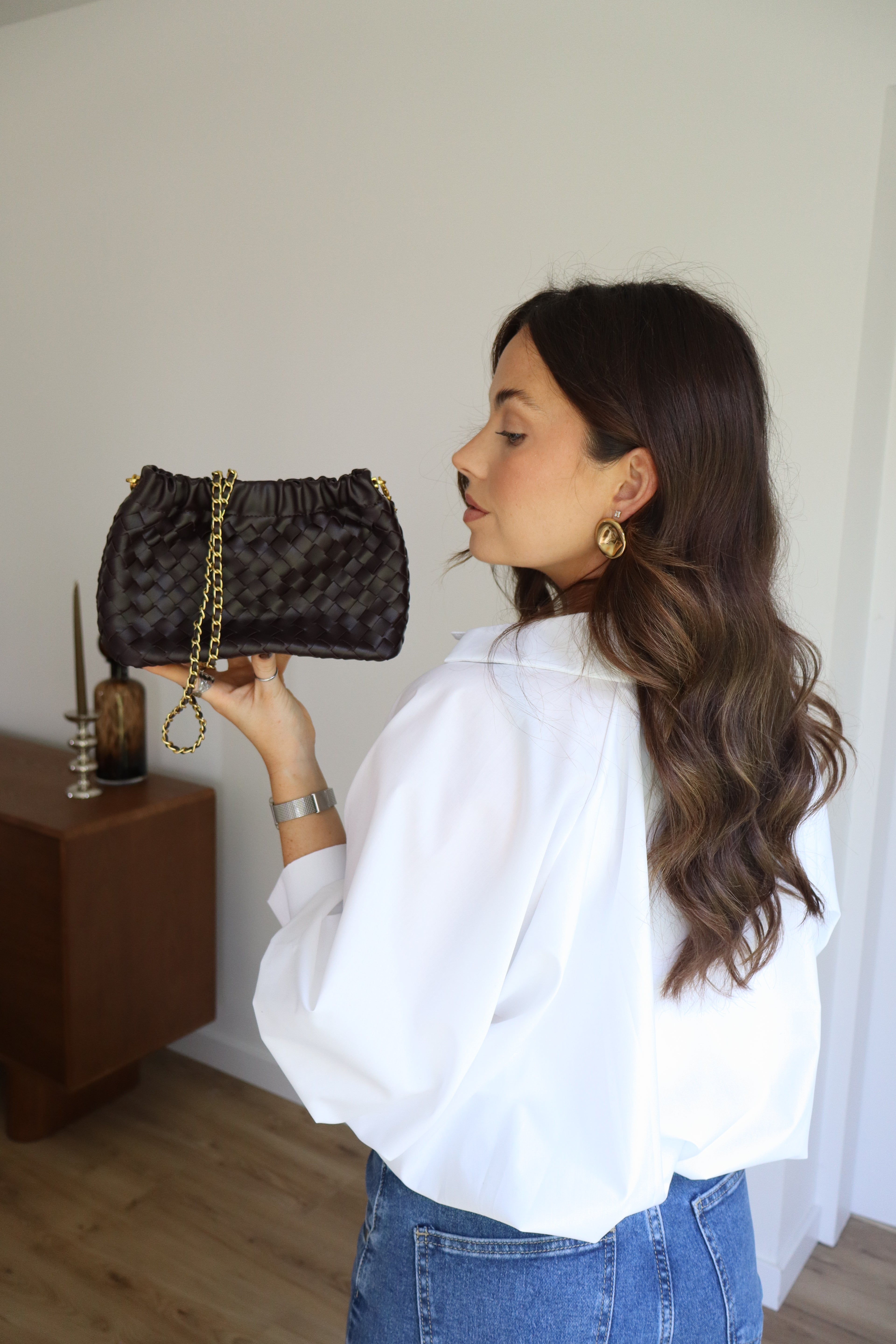 PETIT SAC TRESSÉ MARRON