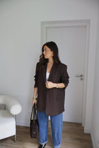 PRECOMMANDE - BLAZER MARRON FONCÉ TAO