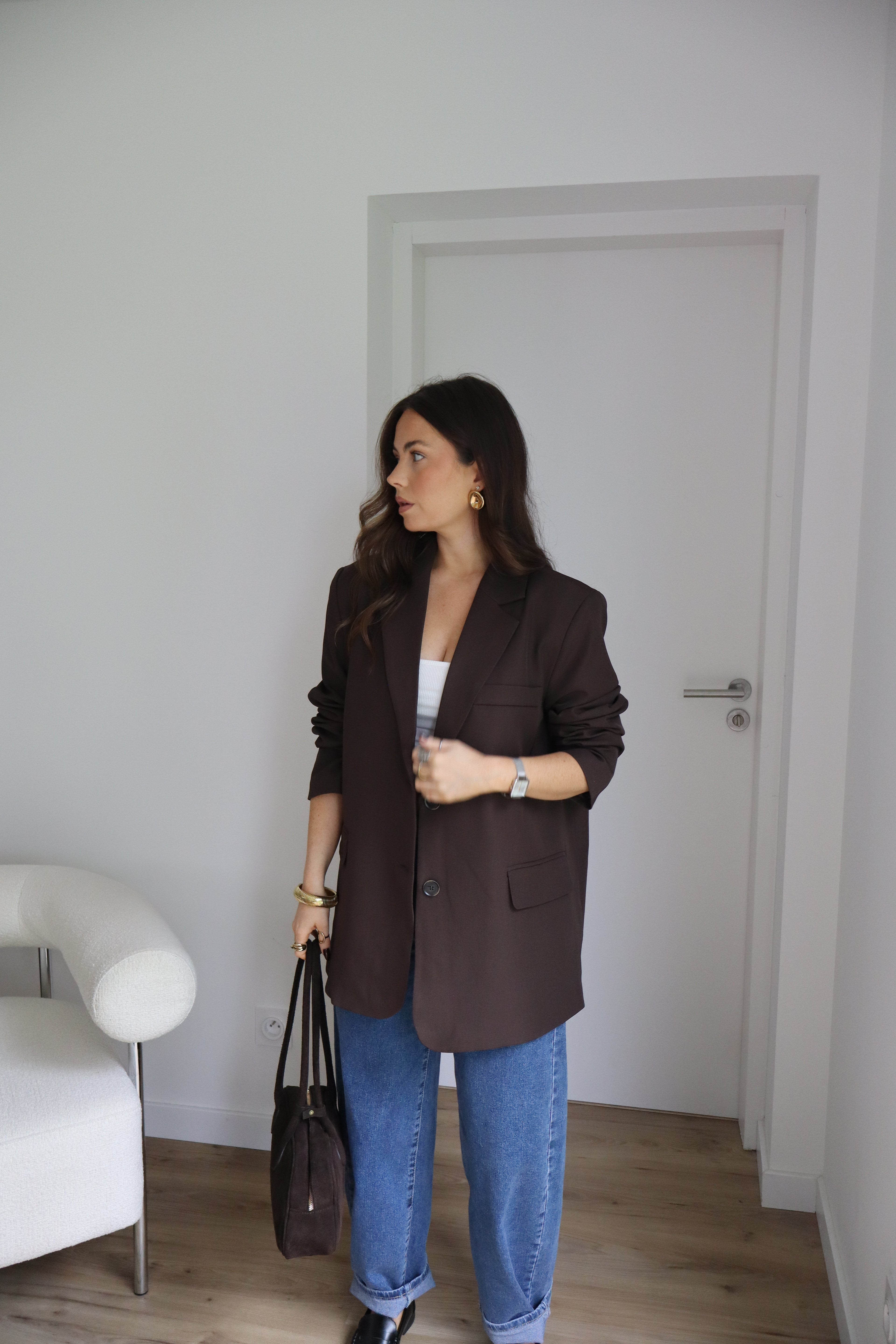 PRECOMMANDE - BLAZER MARRON FONCÉ TAO
