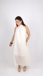 ROBE COL MONTANT LOUISE BEIGE