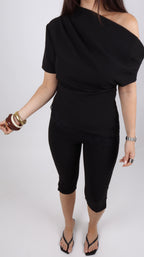 TOP ASYMÉTRIQUE CÉLINE NOIR