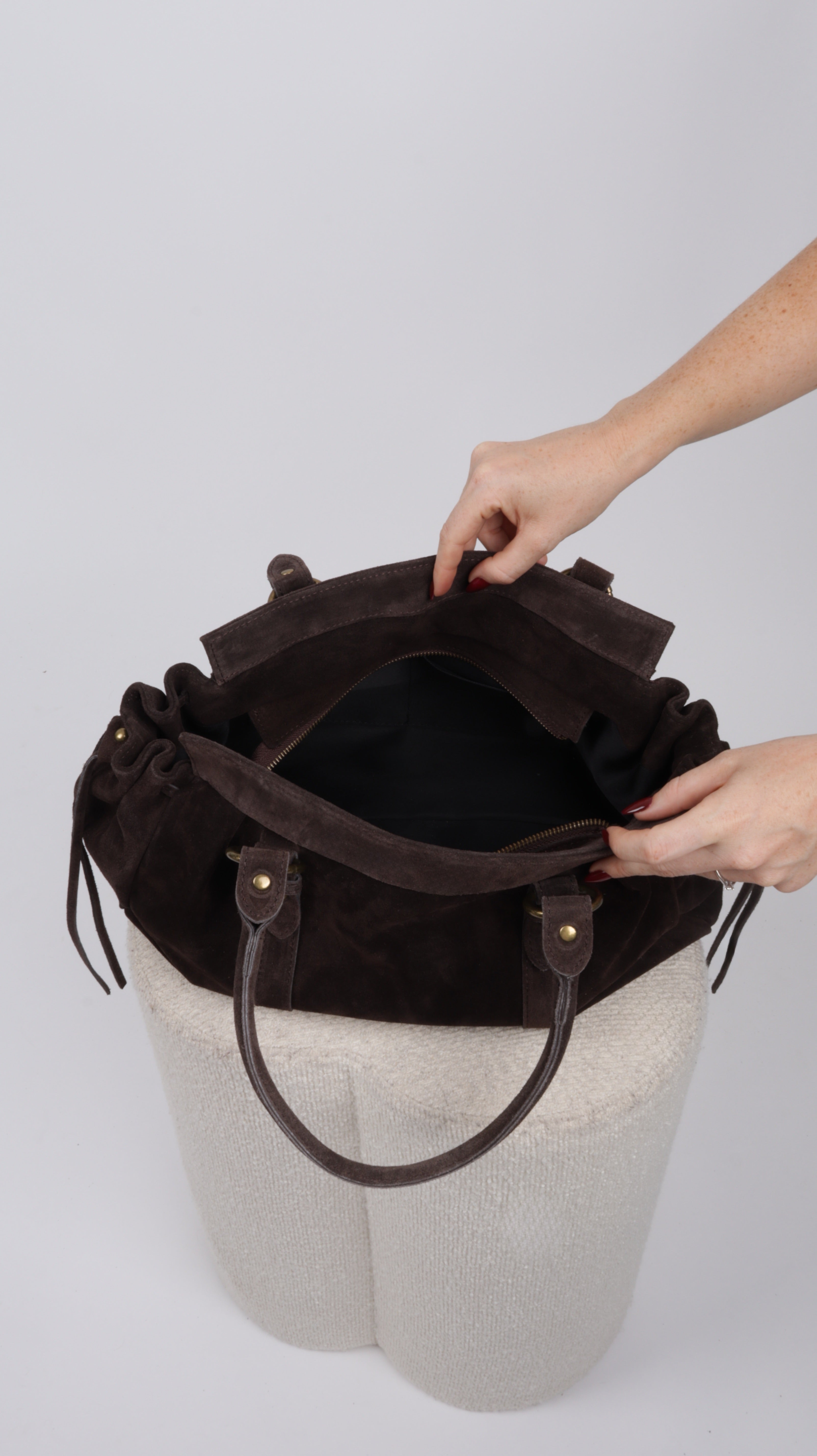 SAC SUEDE ZOÉ MARRON