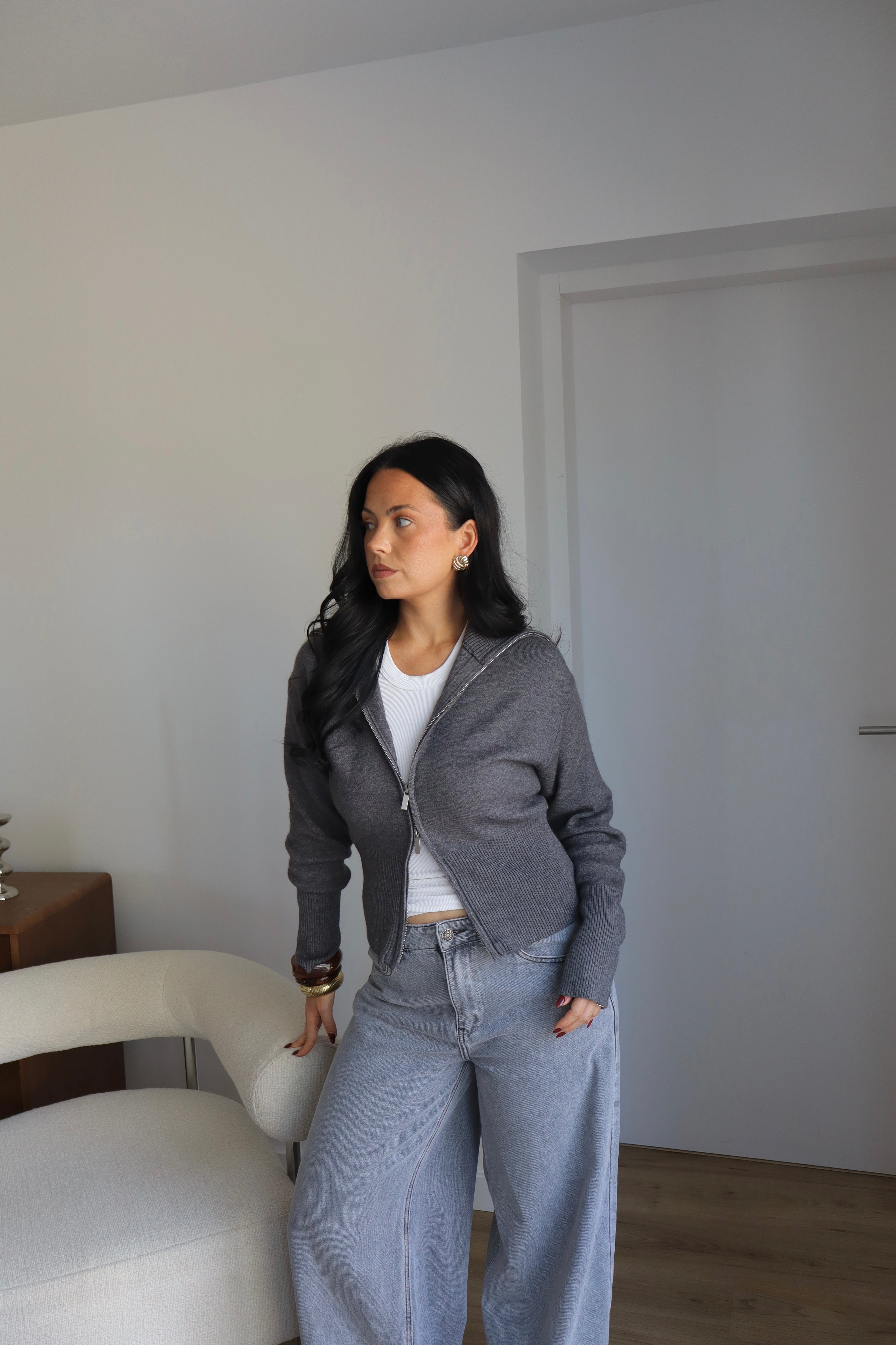 GILET ZIPPÉ SOLEA GRIS