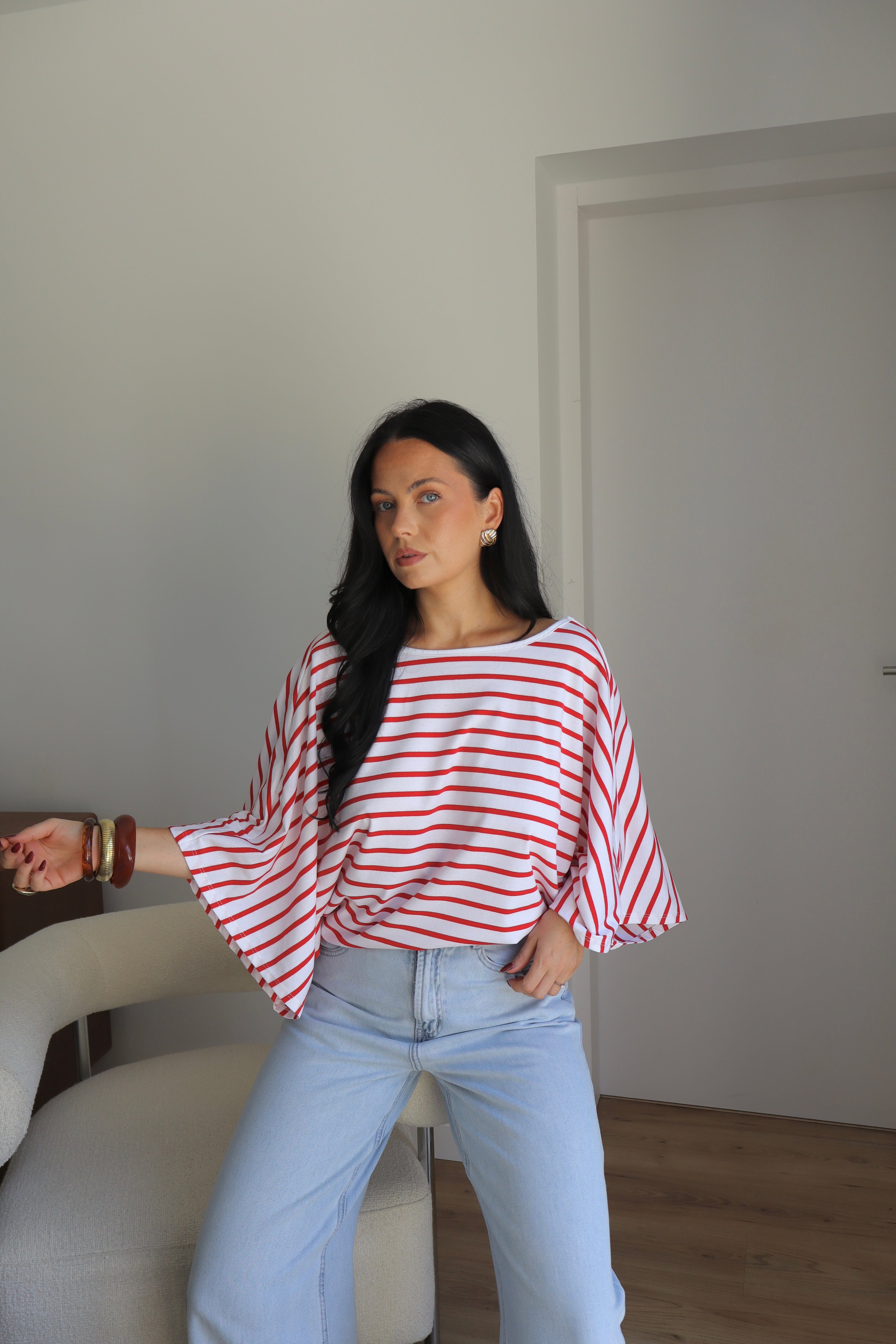 T-SHIRT EMY BLANC/ROUGE