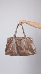 SAC CUIR LOUNA TAUPE