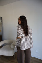 CHEMISE CARREAUX LOLY ECRU