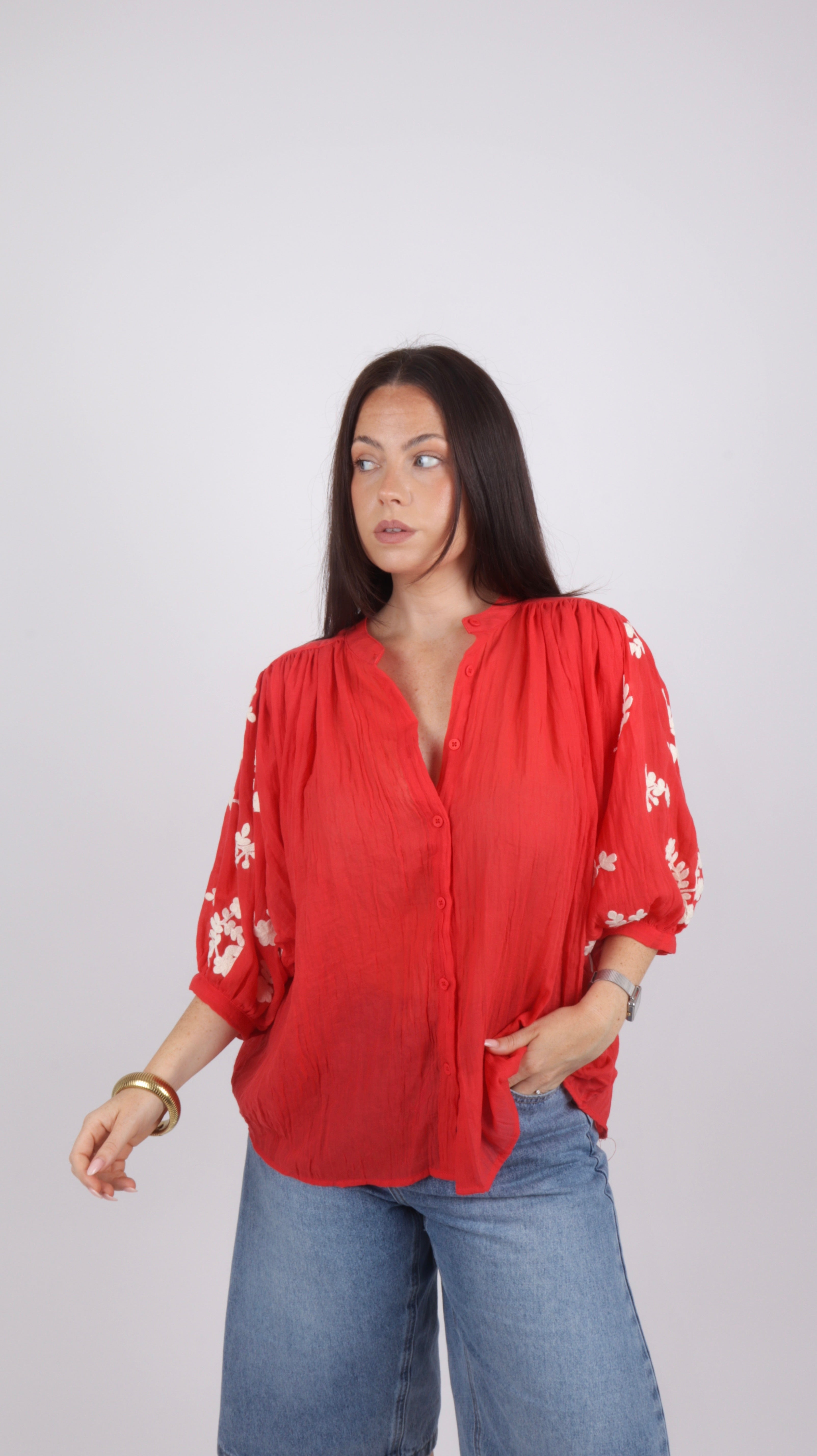 CHEMISE FLEURS TANIA CORAIL