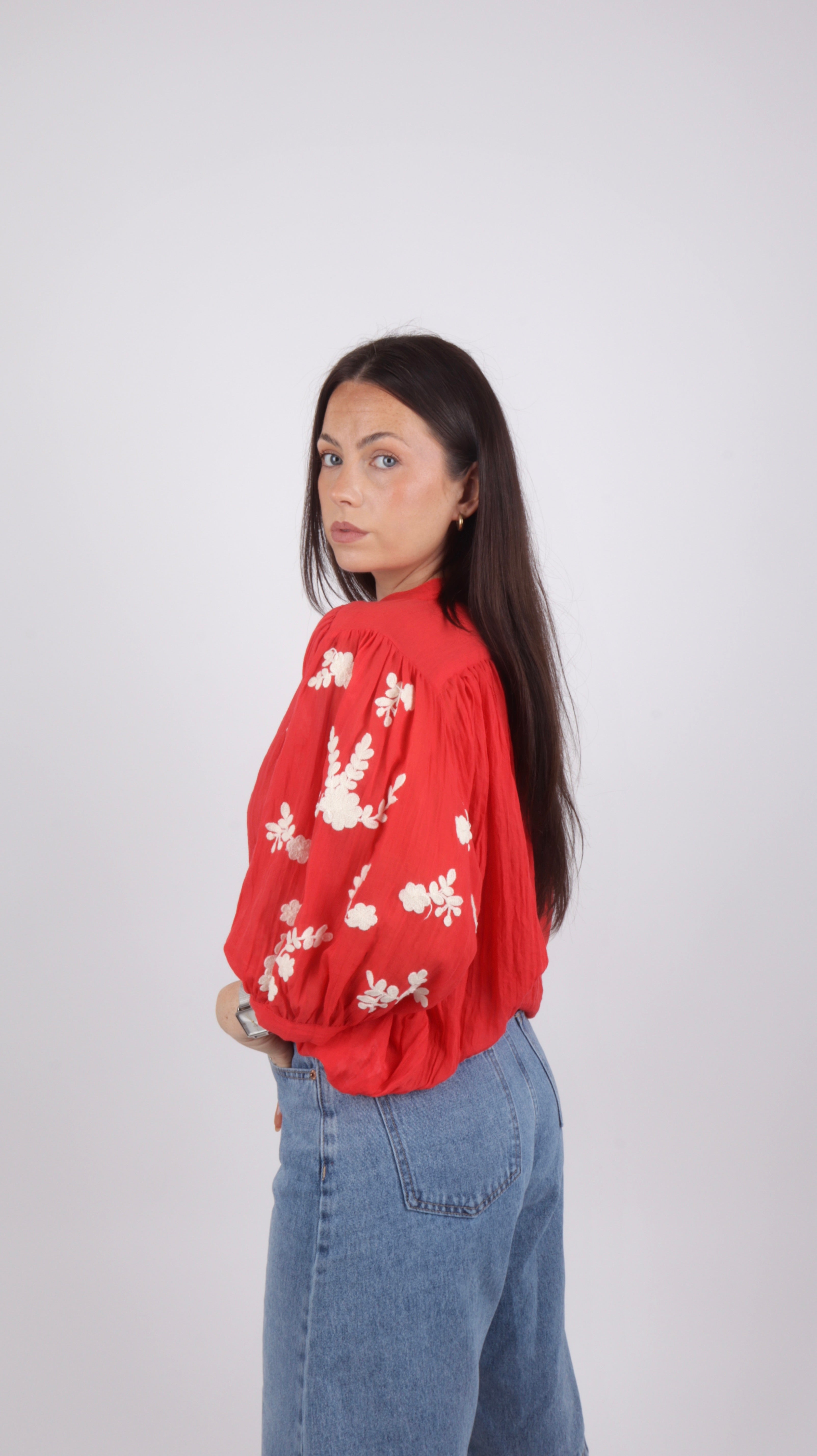CHEMISE FLEURS TANIA CORAIL