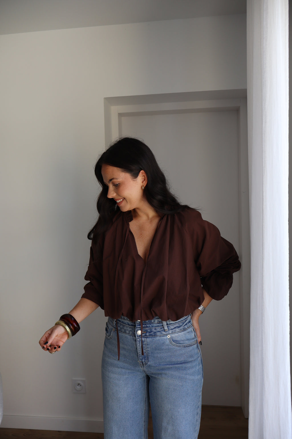 BLOUSE EULALIE CHOCO