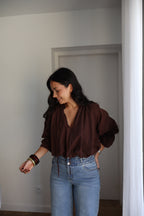 BLOUSE EULALIE CHOCO