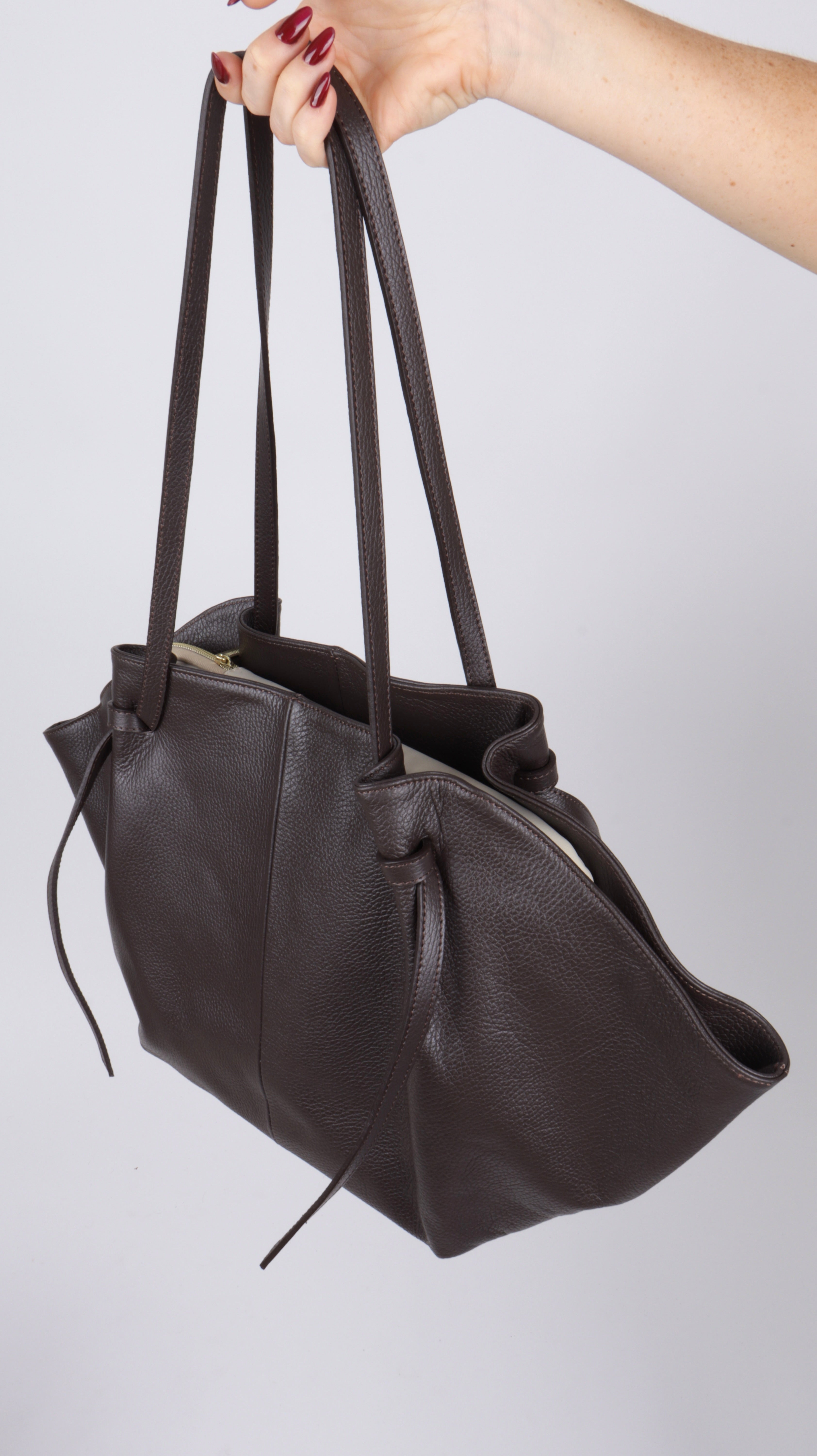 SAC CUIR PAULINE MARRON
