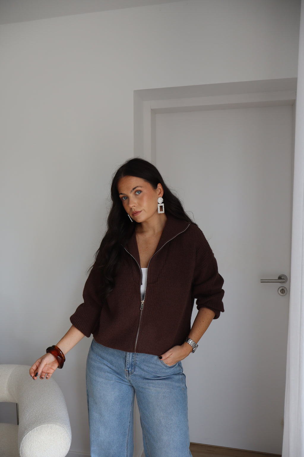 GILET NELIA MARRON