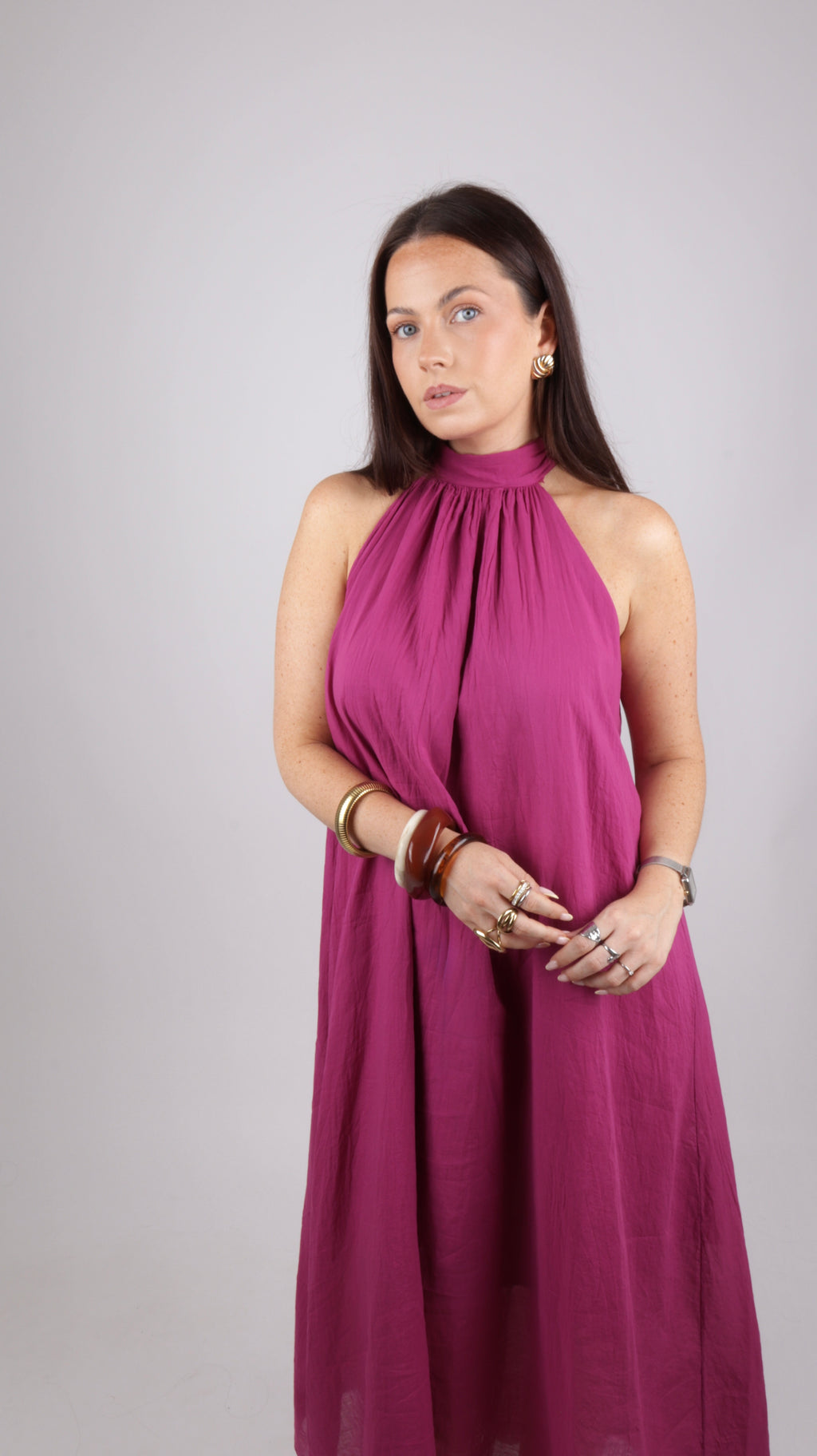 ROBE COL MONTANT LOUISE PRUNE