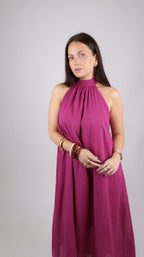 ROBE COL MONTANT LOUISE PRUNE