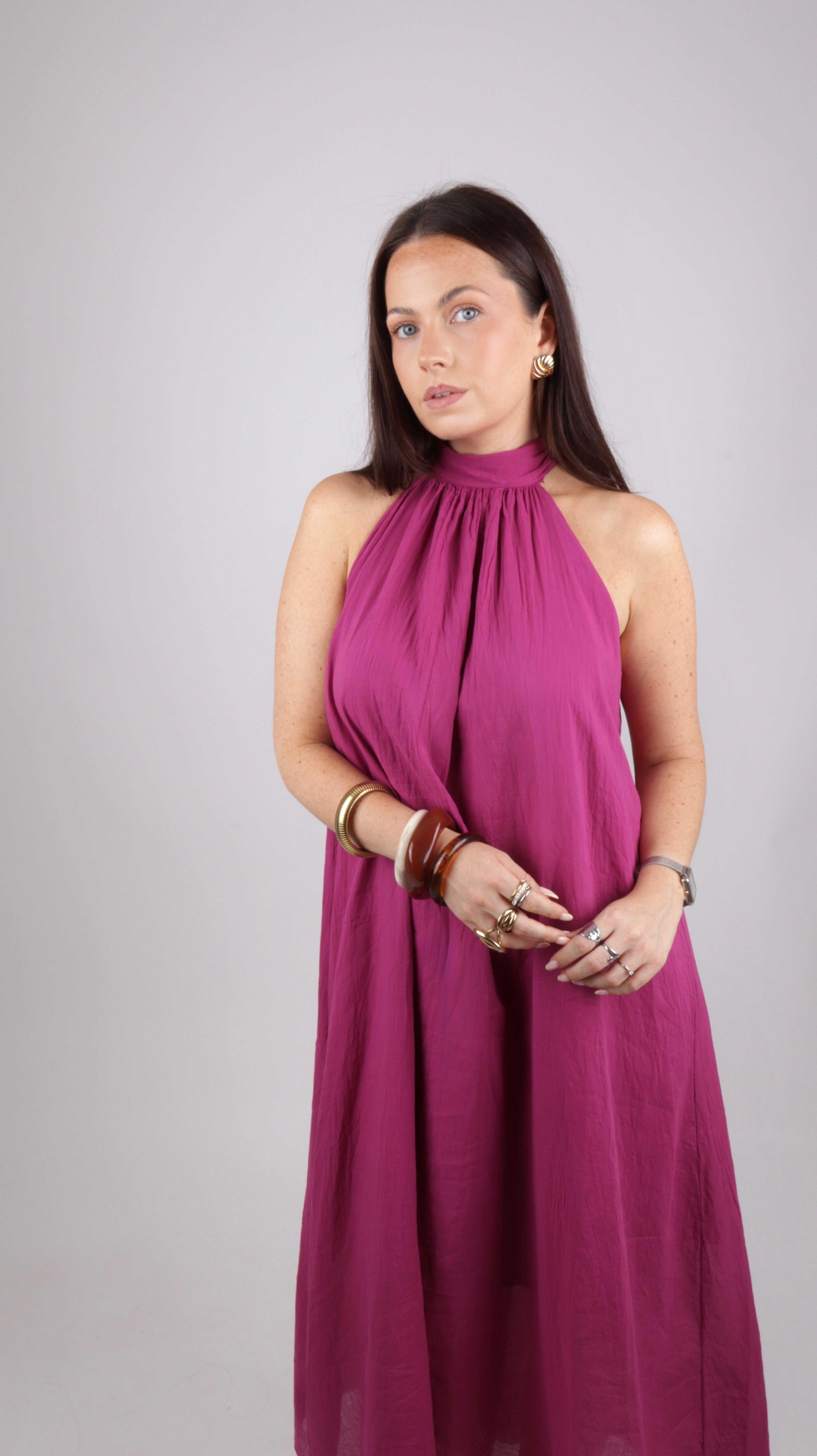 ROBE COL MONTANT LOUISE PRUNE