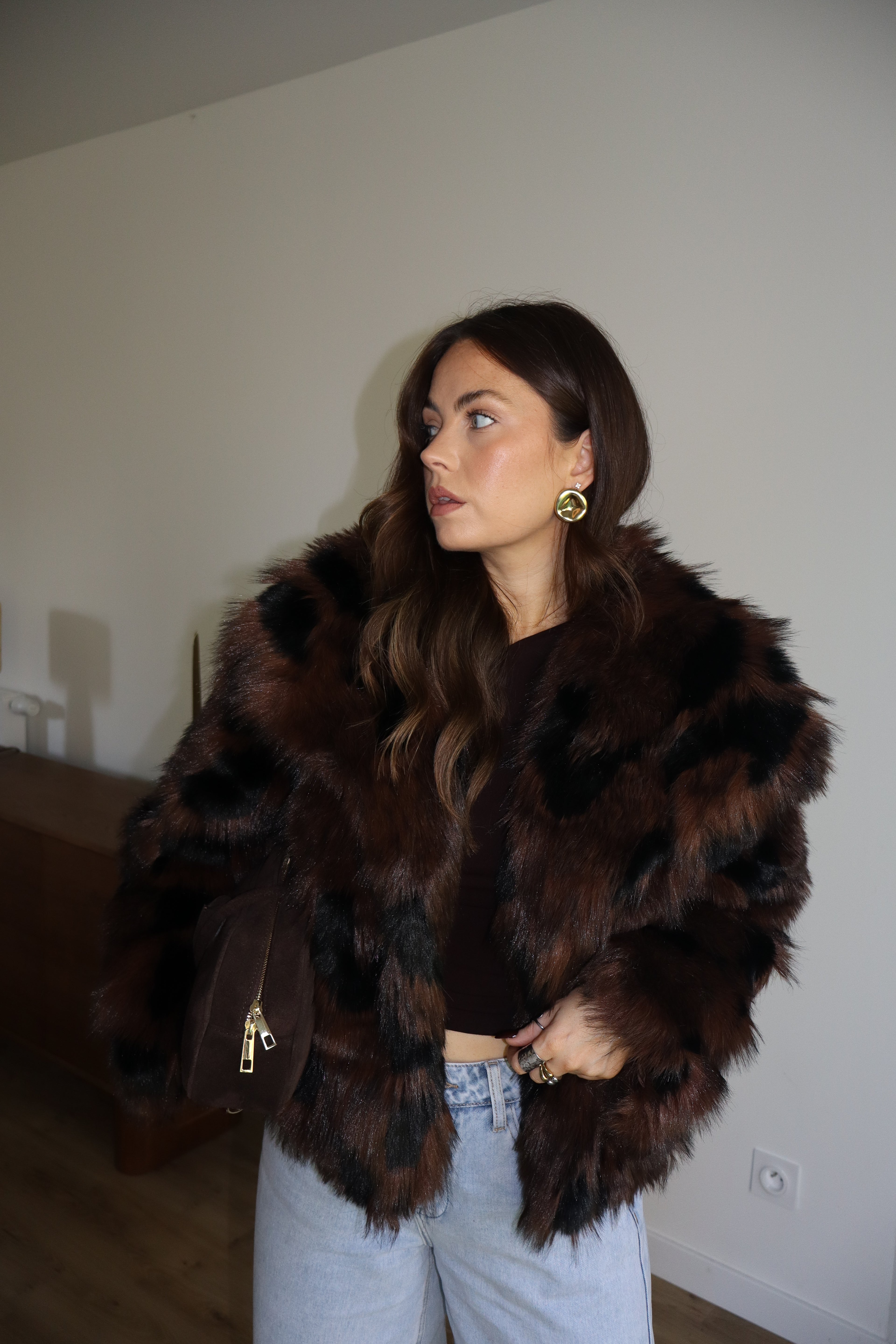 FOURRURE MILA MARRON