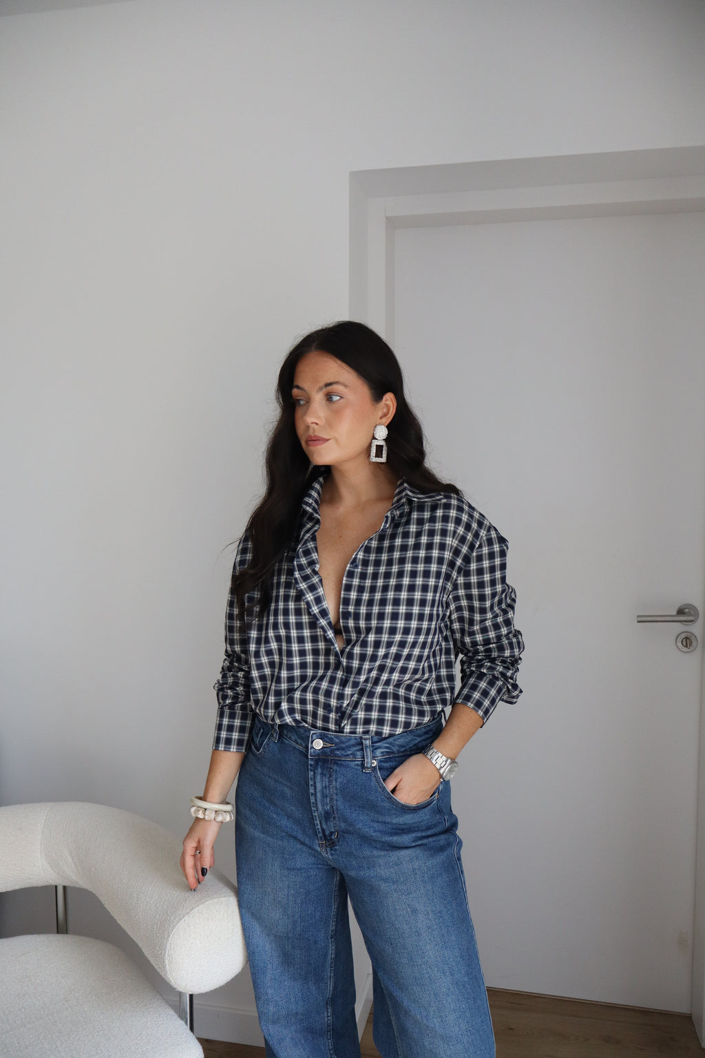 CHEMISE À CARREAUX BILLIE BLEUE