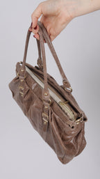 SAC CUIR LOUNA TAUPE