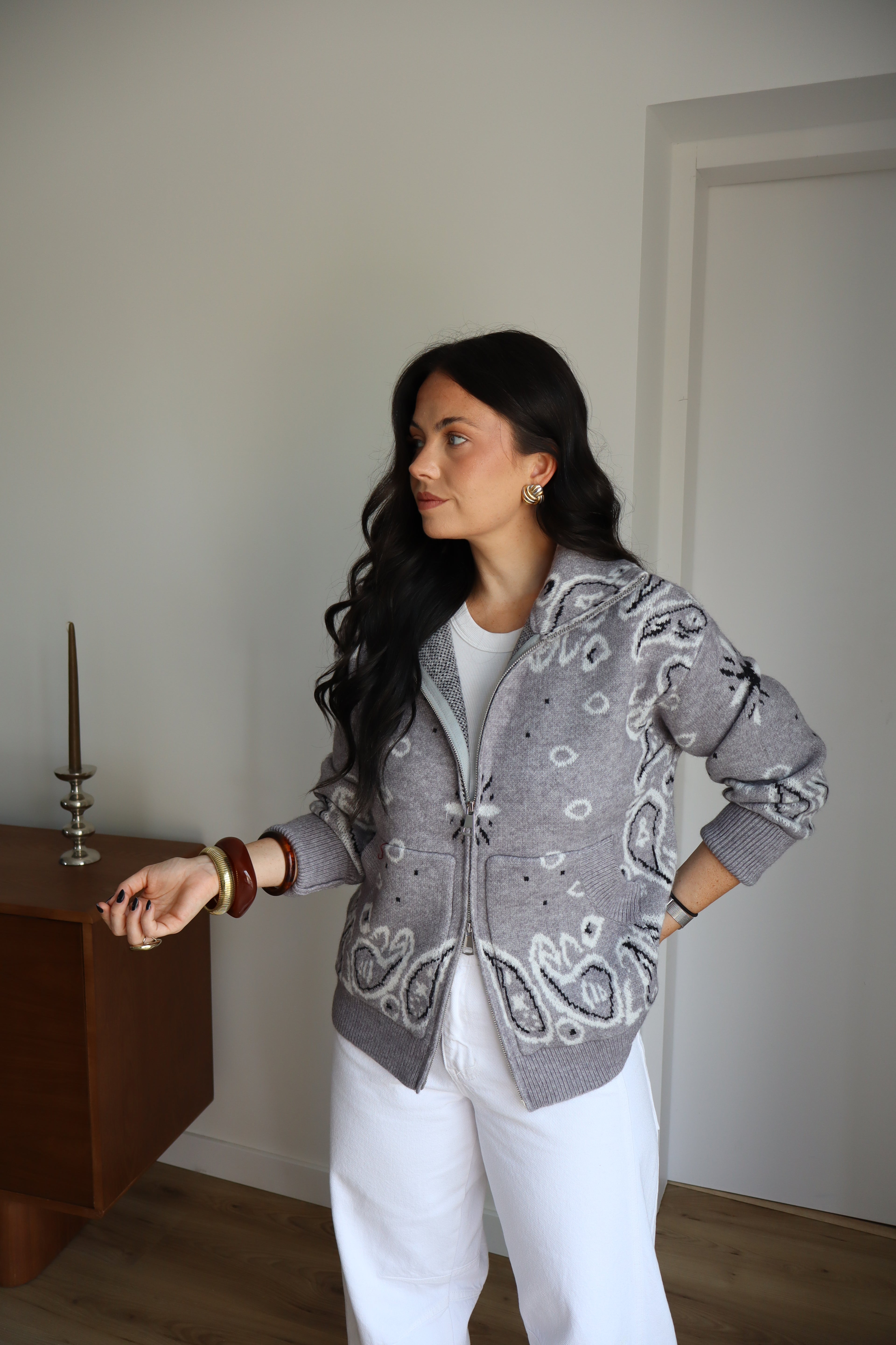 GILET BANDANA GRIS