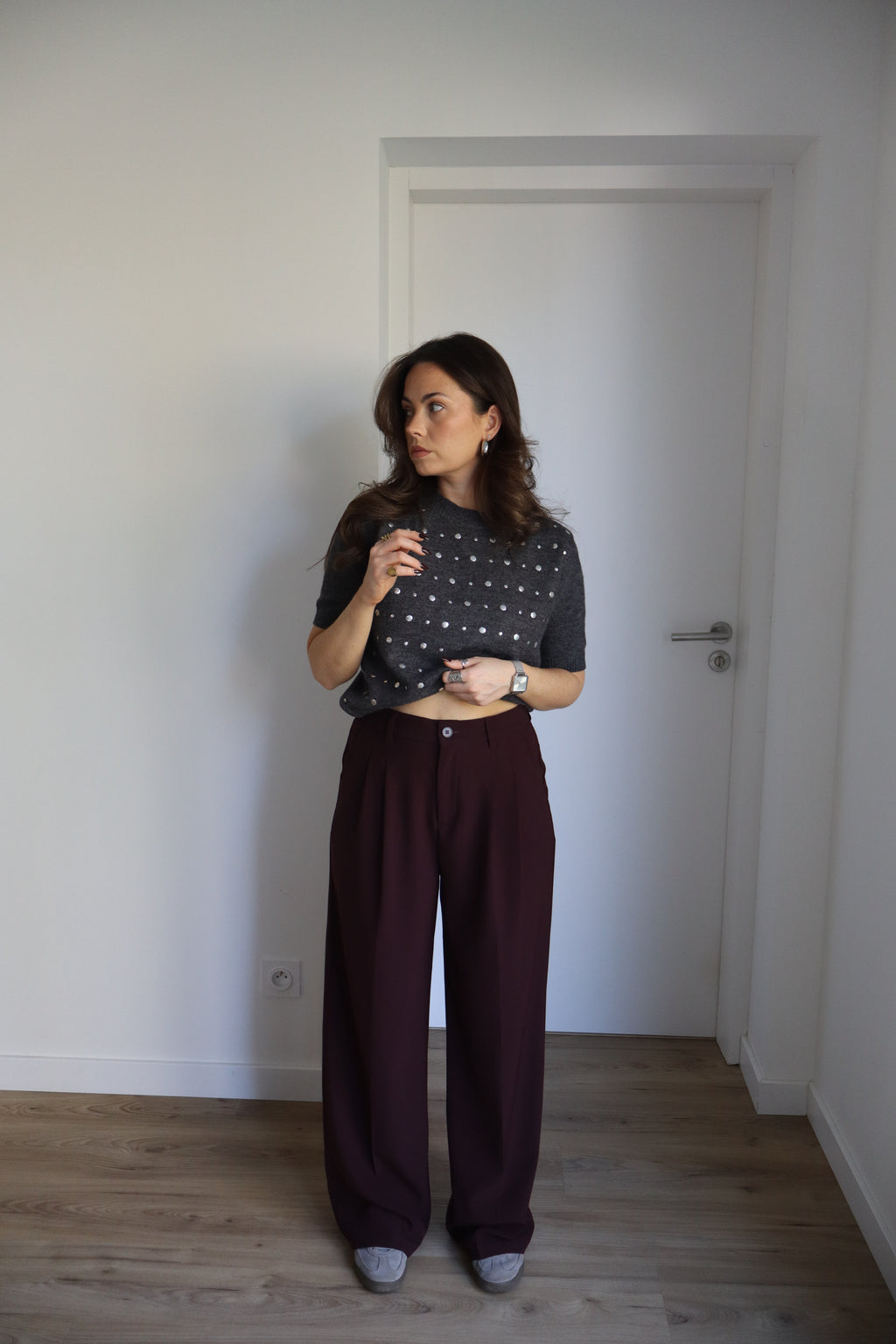 PANTALON DROIT BORDEAUX ROXANE