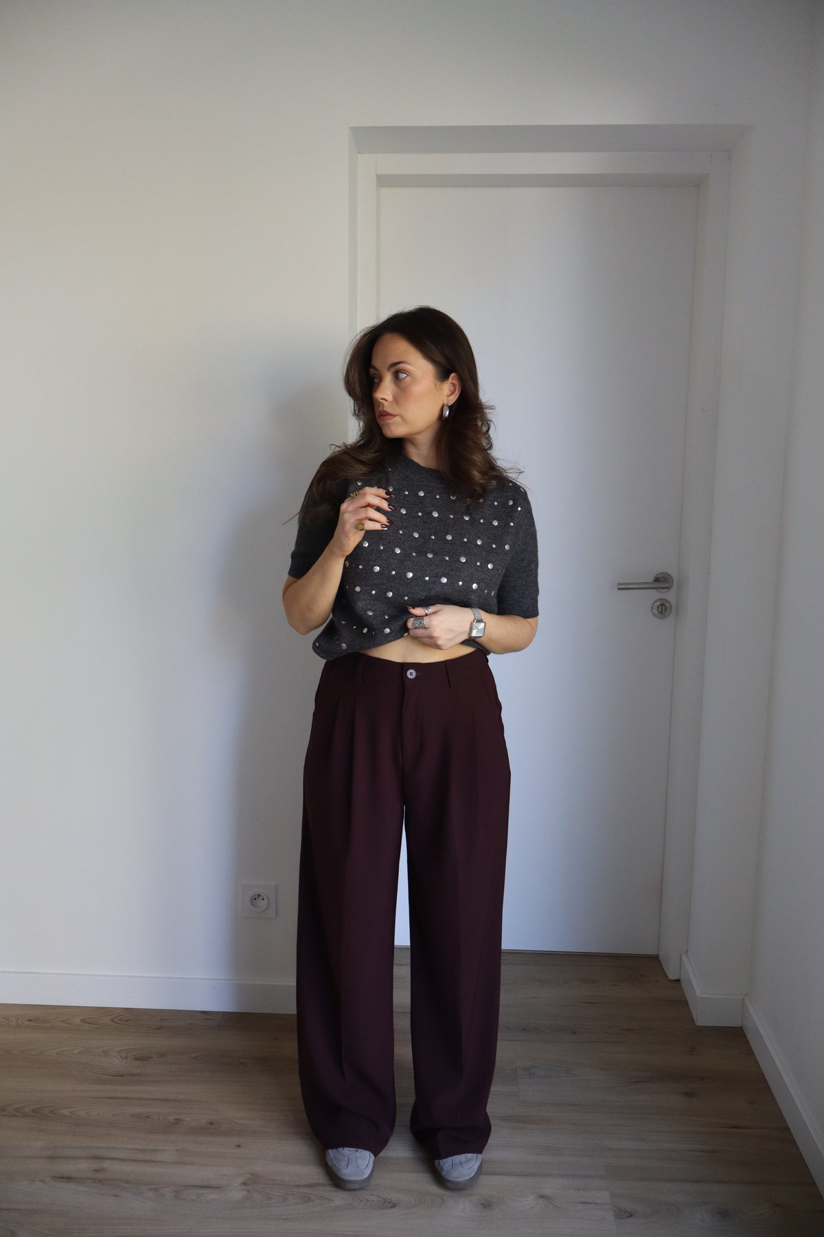 PANTALON DROIT BORDEAUX ROXANE