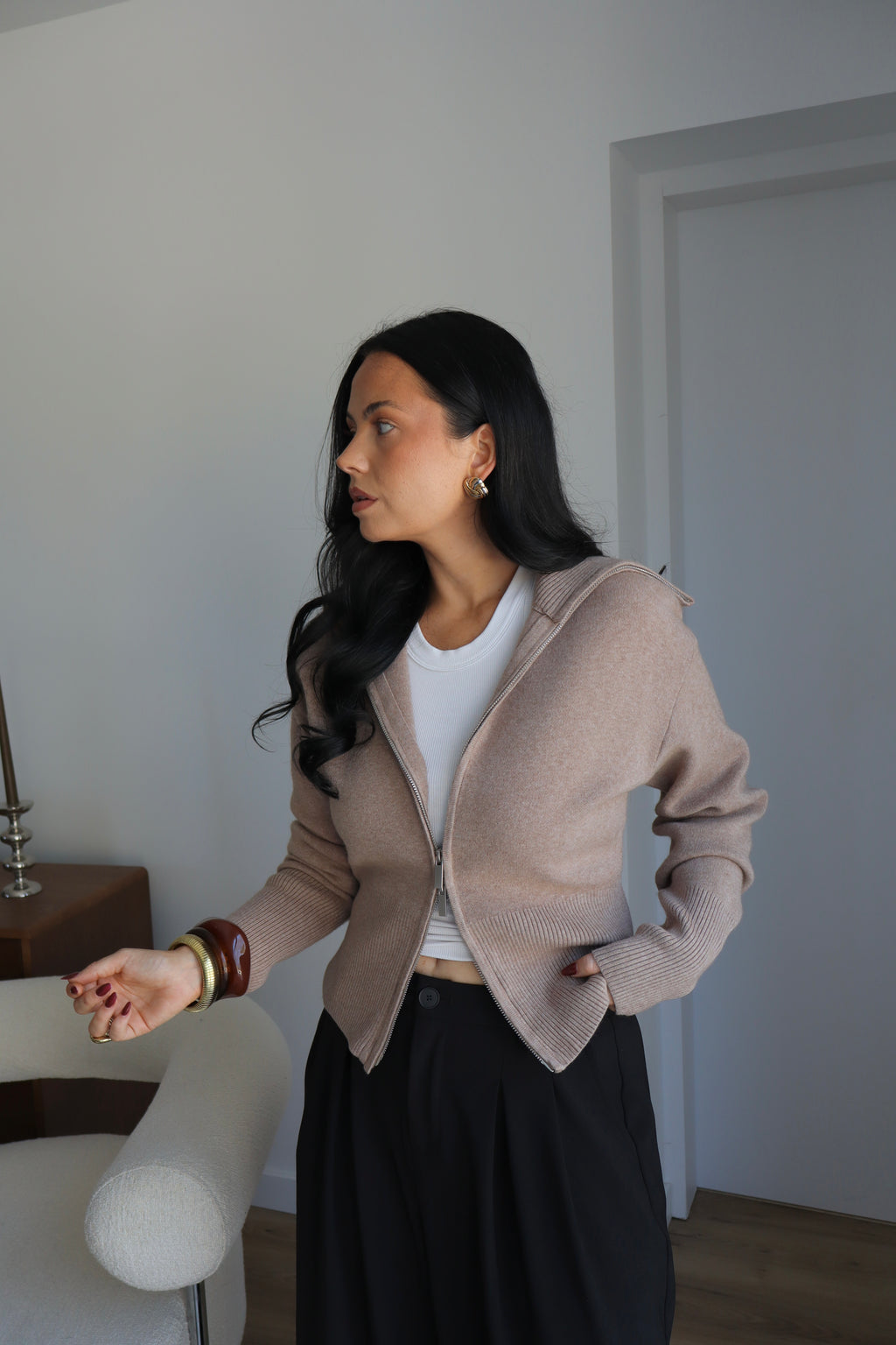 GILET ZIPPÉ SOLEA BEIGE
