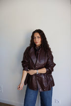 VESTE SIMILI LOUNA BORDEAUX