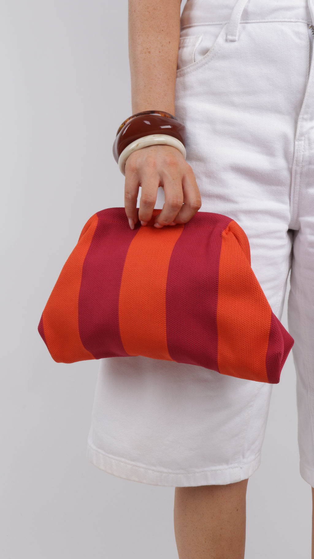 POCHETTE RAYÉE ROSE & ORANGE