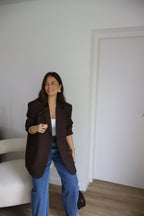 PRECOMMANDE - BLAZER MARRON FONCÉ TAO