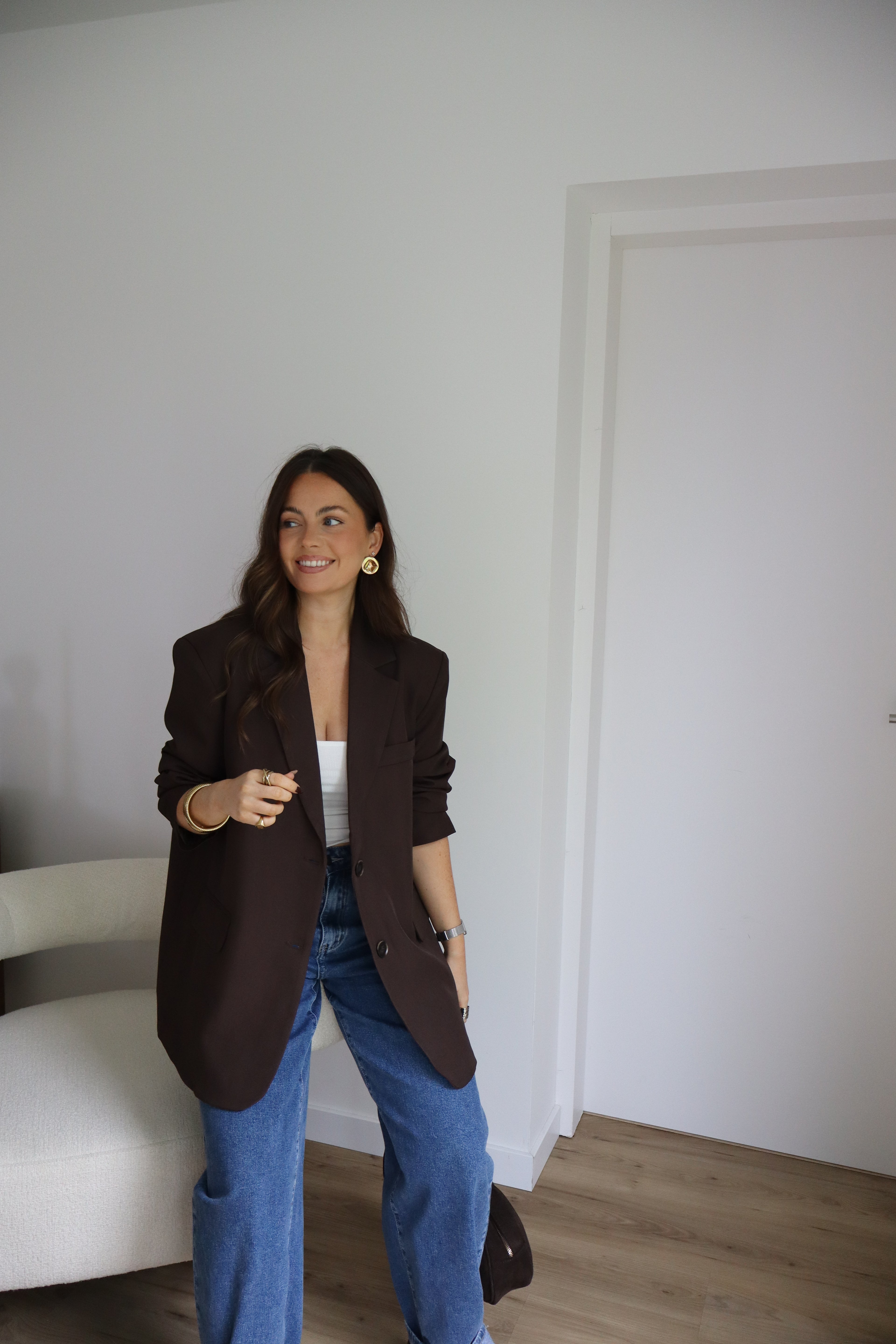 PRECOMMANDE - BLAZER MARRON FONCÉ TAO