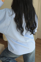 CHEMISE RAYEE ALIENOR BLEU