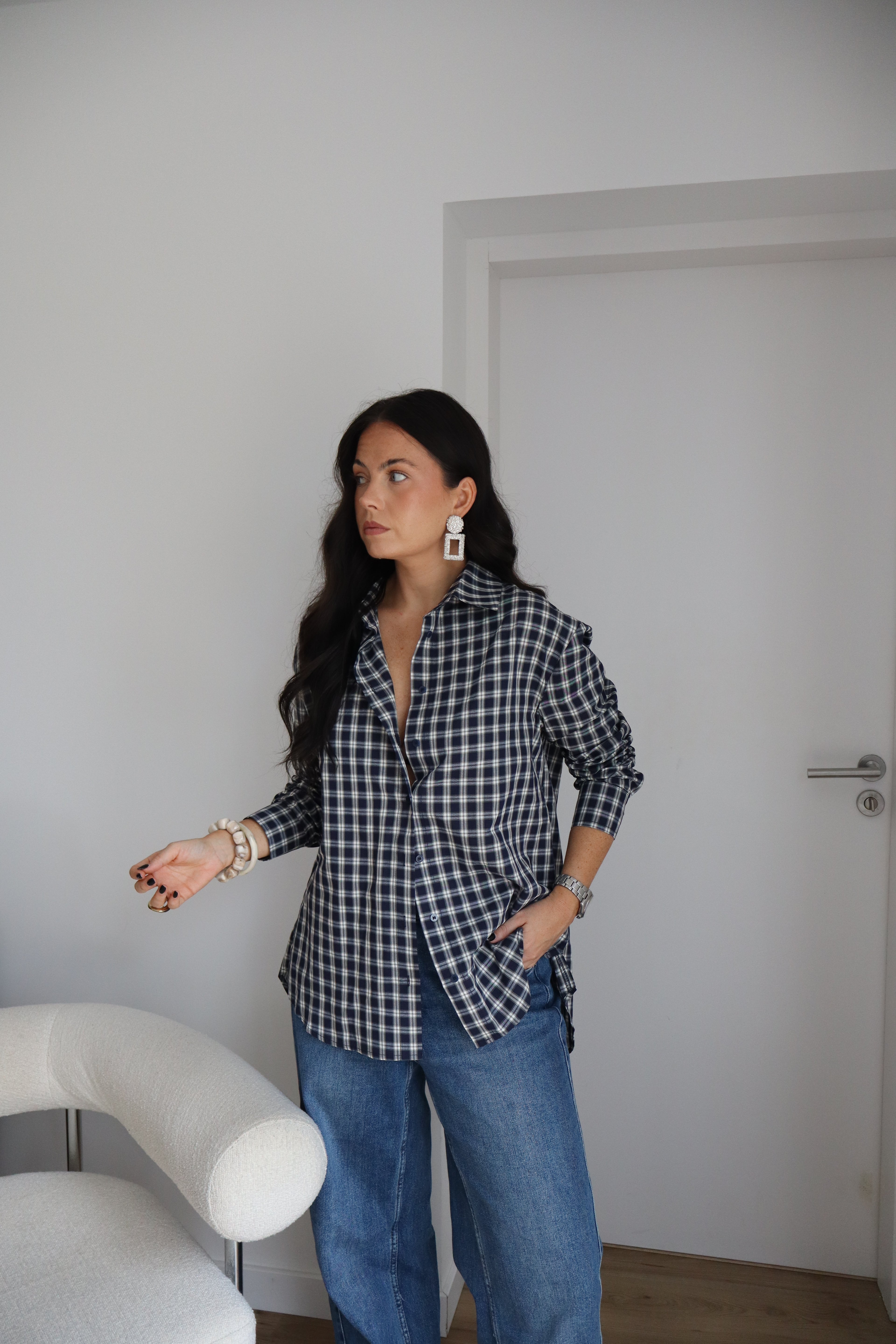 CHEMISE À CARREAUX BILLIE BLEUE