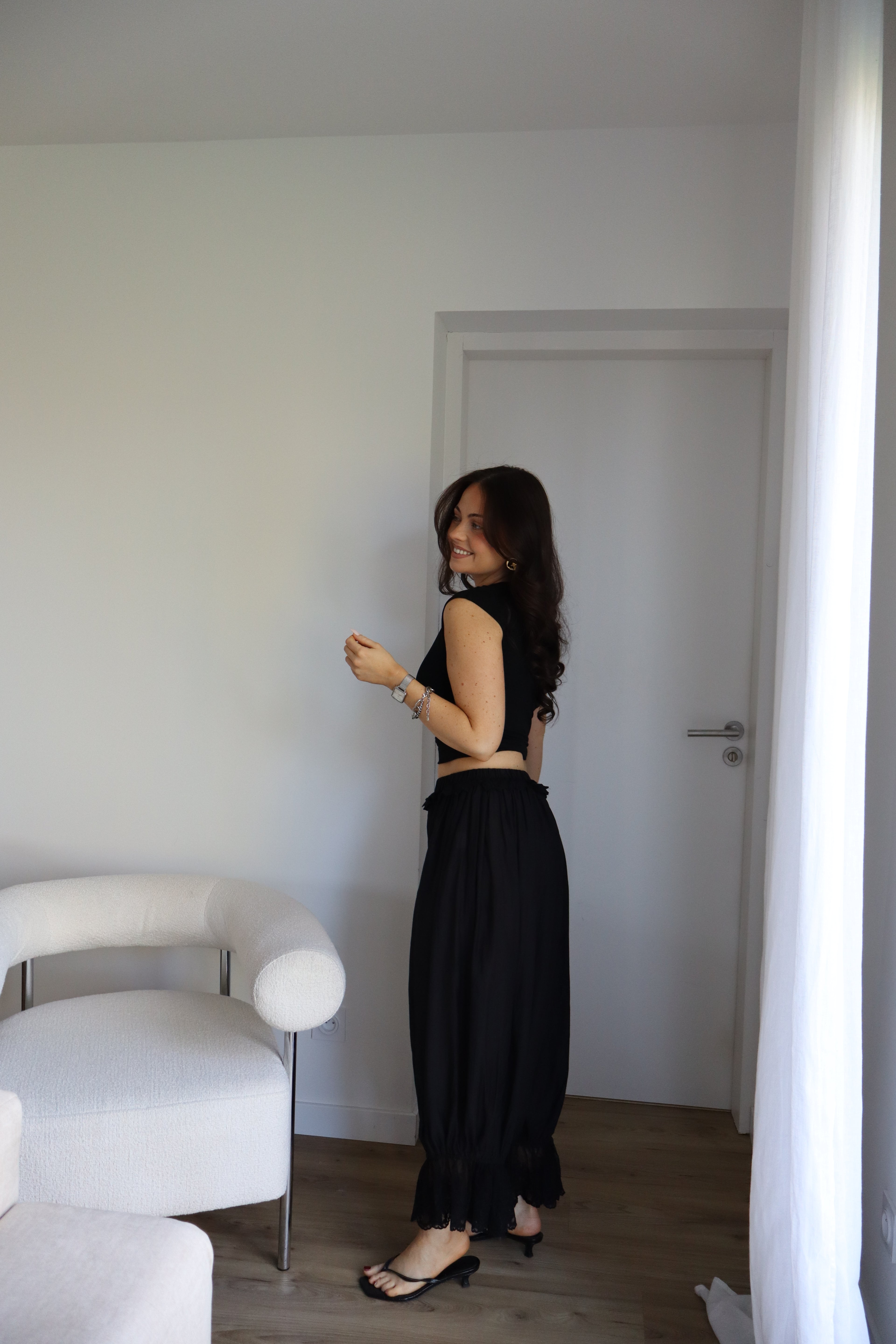 PANTALON DENTELLE CARLA NOIR