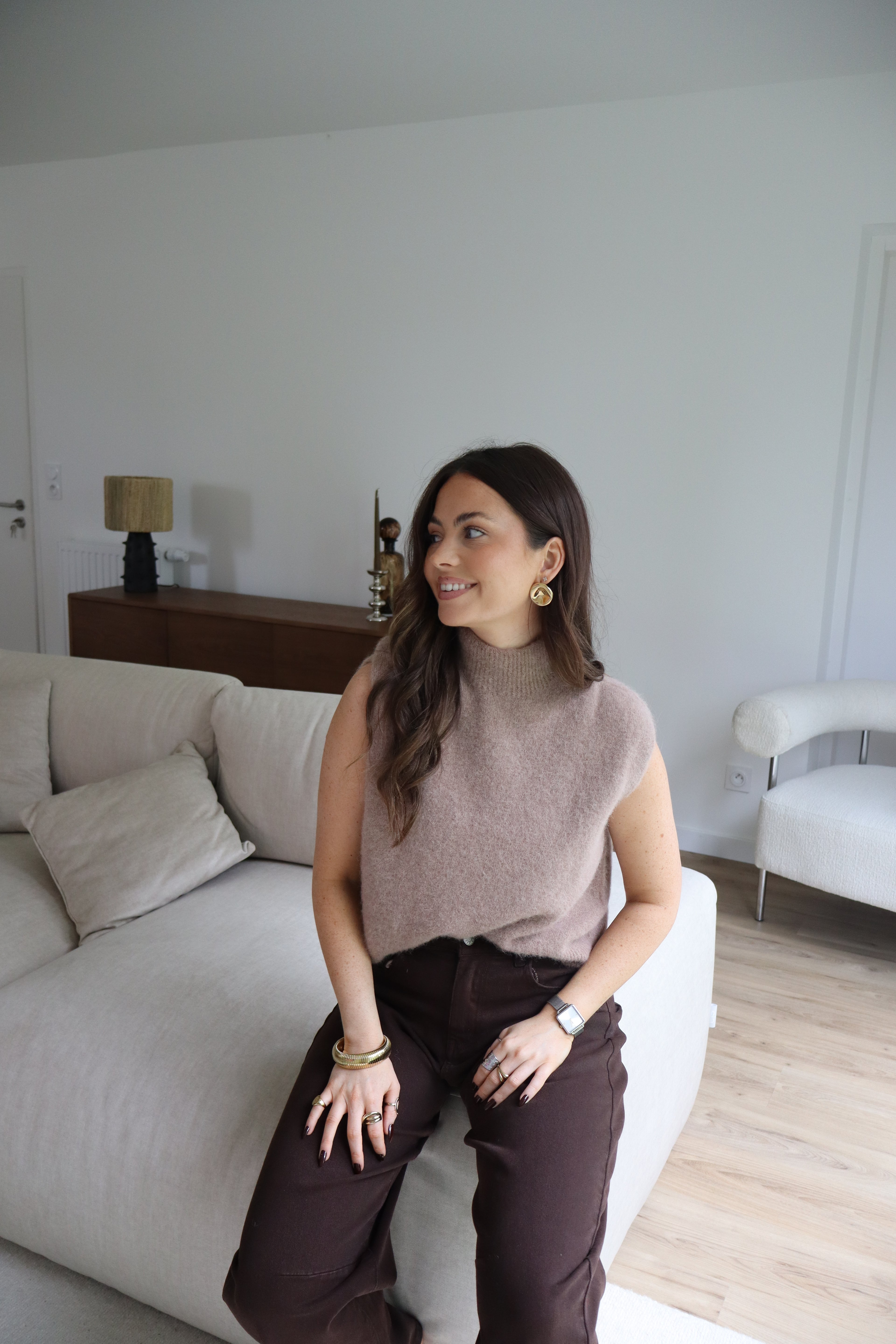 PULL TAUPE NINON