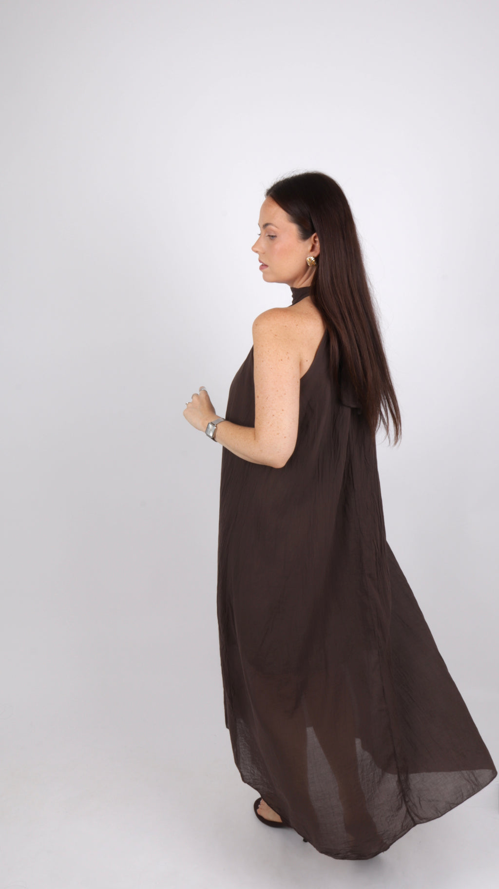 PRÉCOMMANDE - ROBE COL MONTANT LOUISE CHOCO