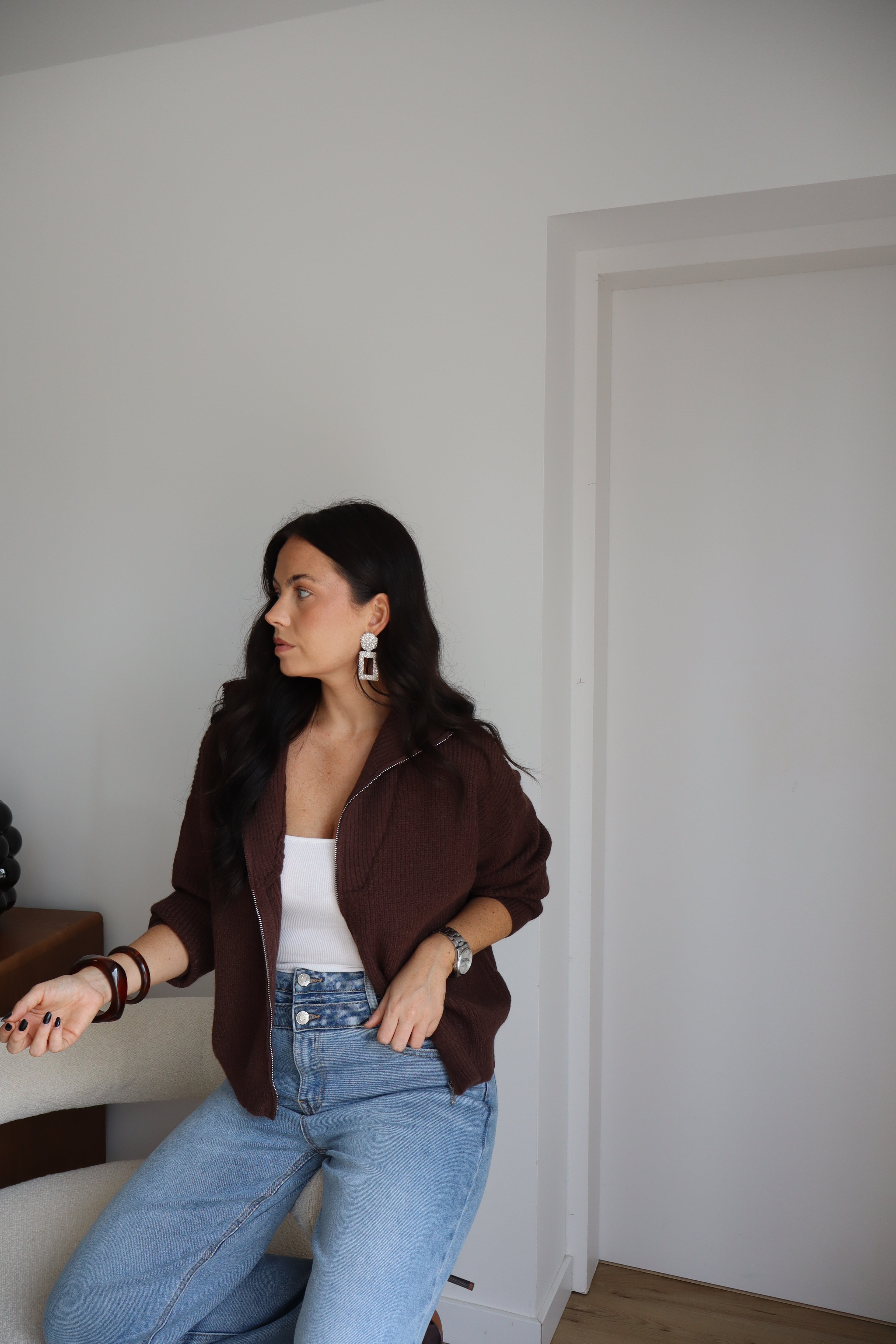 GILET NELIA MARRON