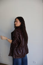 VESTE SIMILI LOUNA BORDEAUX