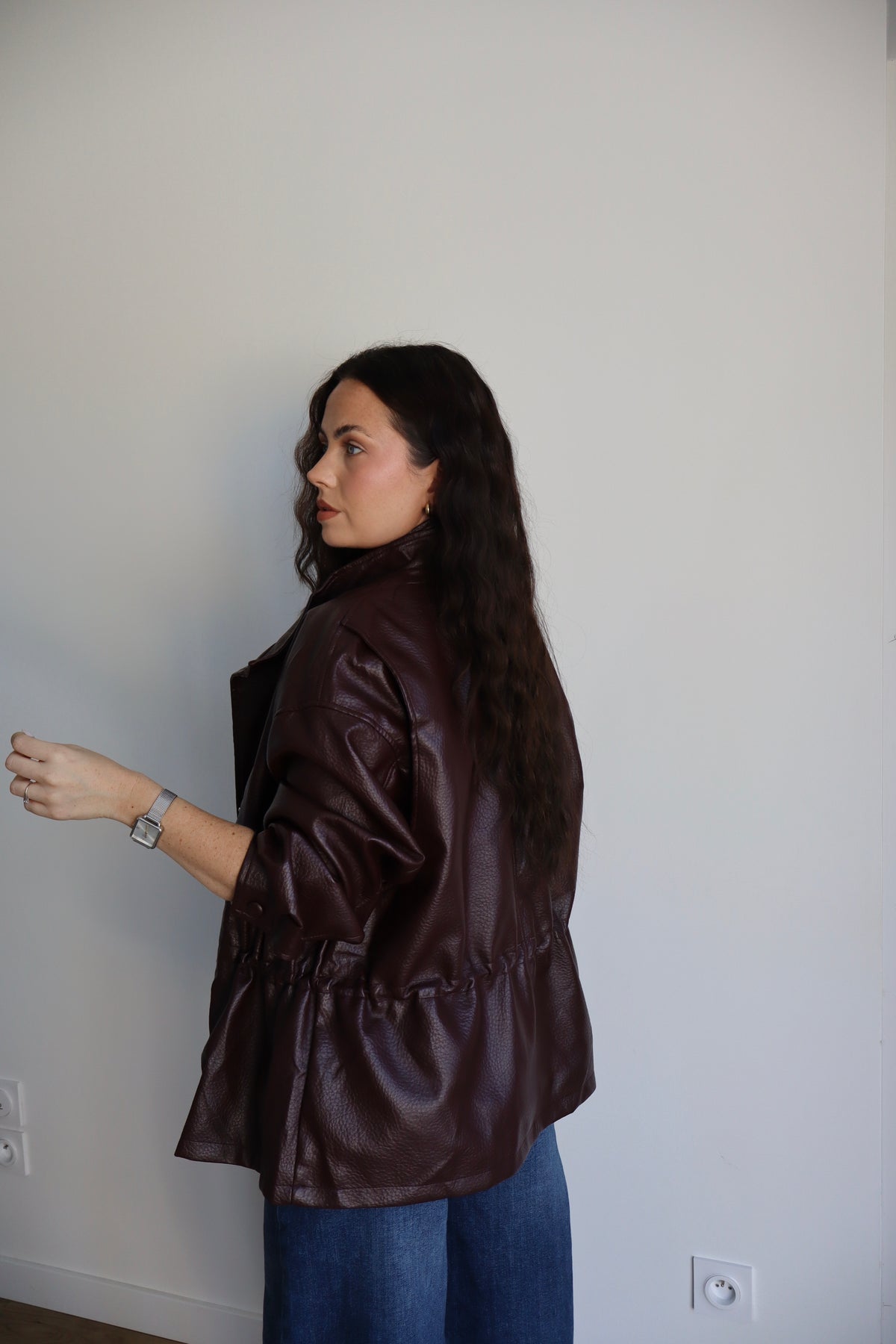 VESTE SIMILI LOUNA BORDEAUX