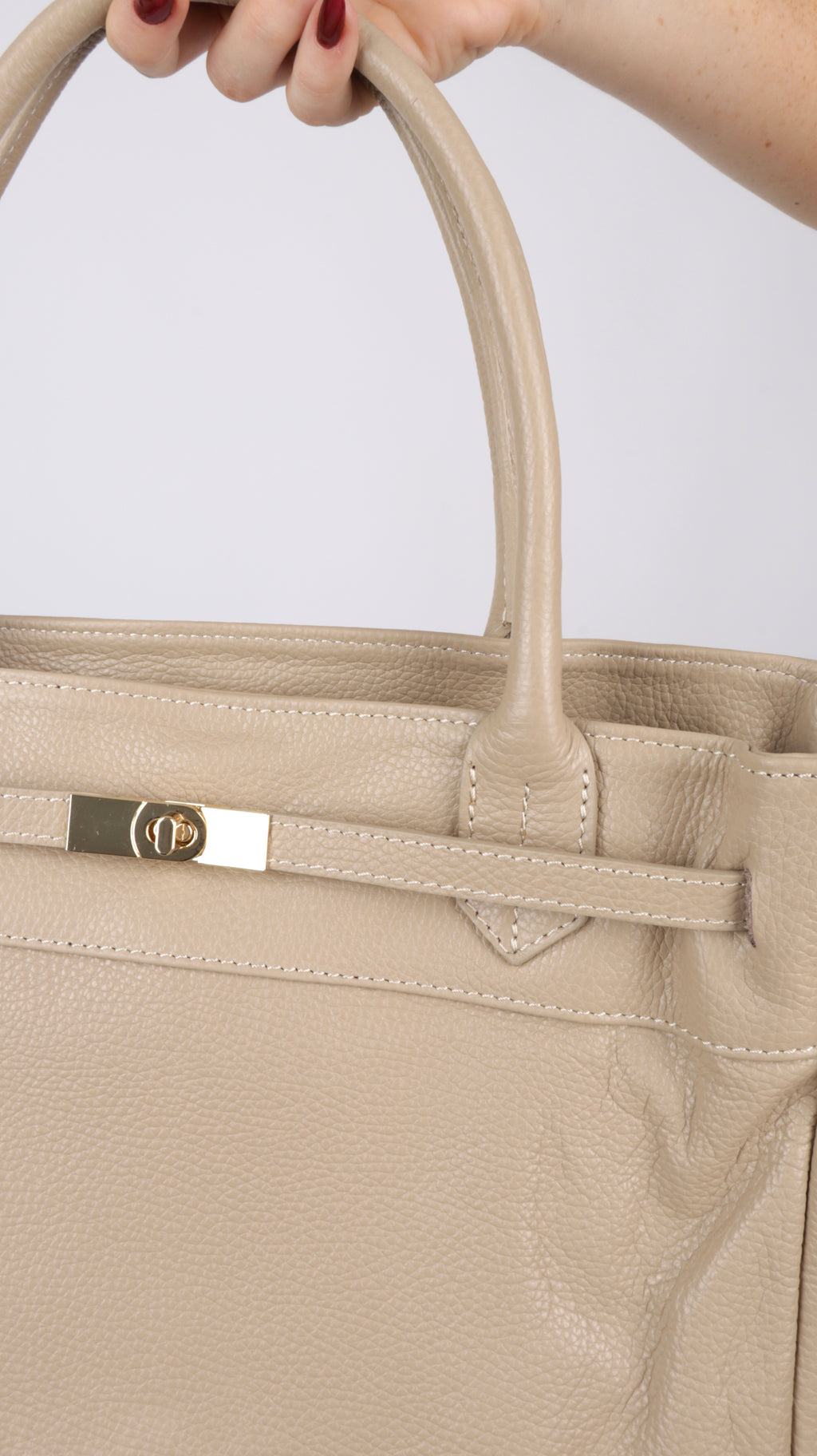 SAC CUIR ELSA TAUPE