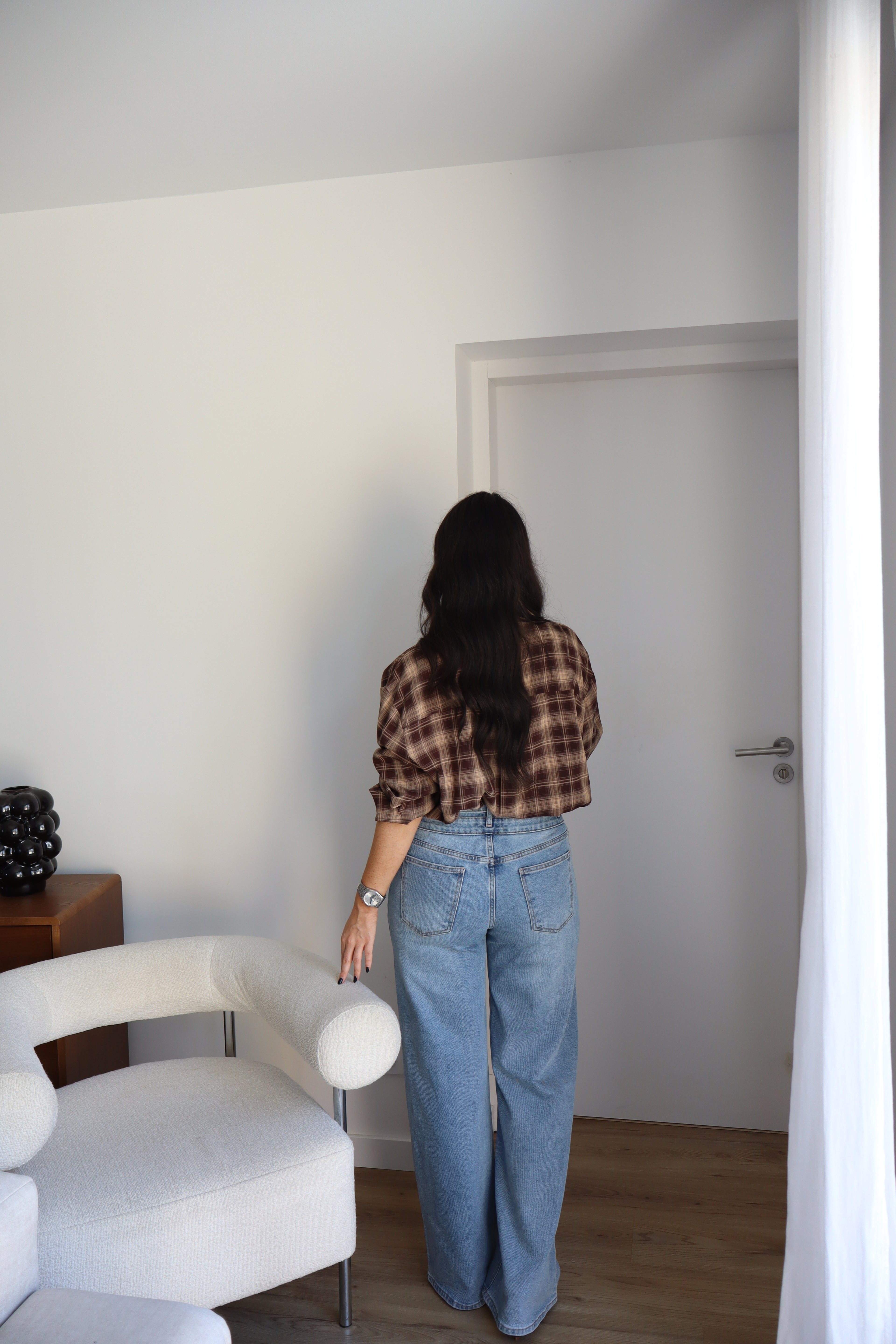 JEAN WIDE LEG MARTY BLEU