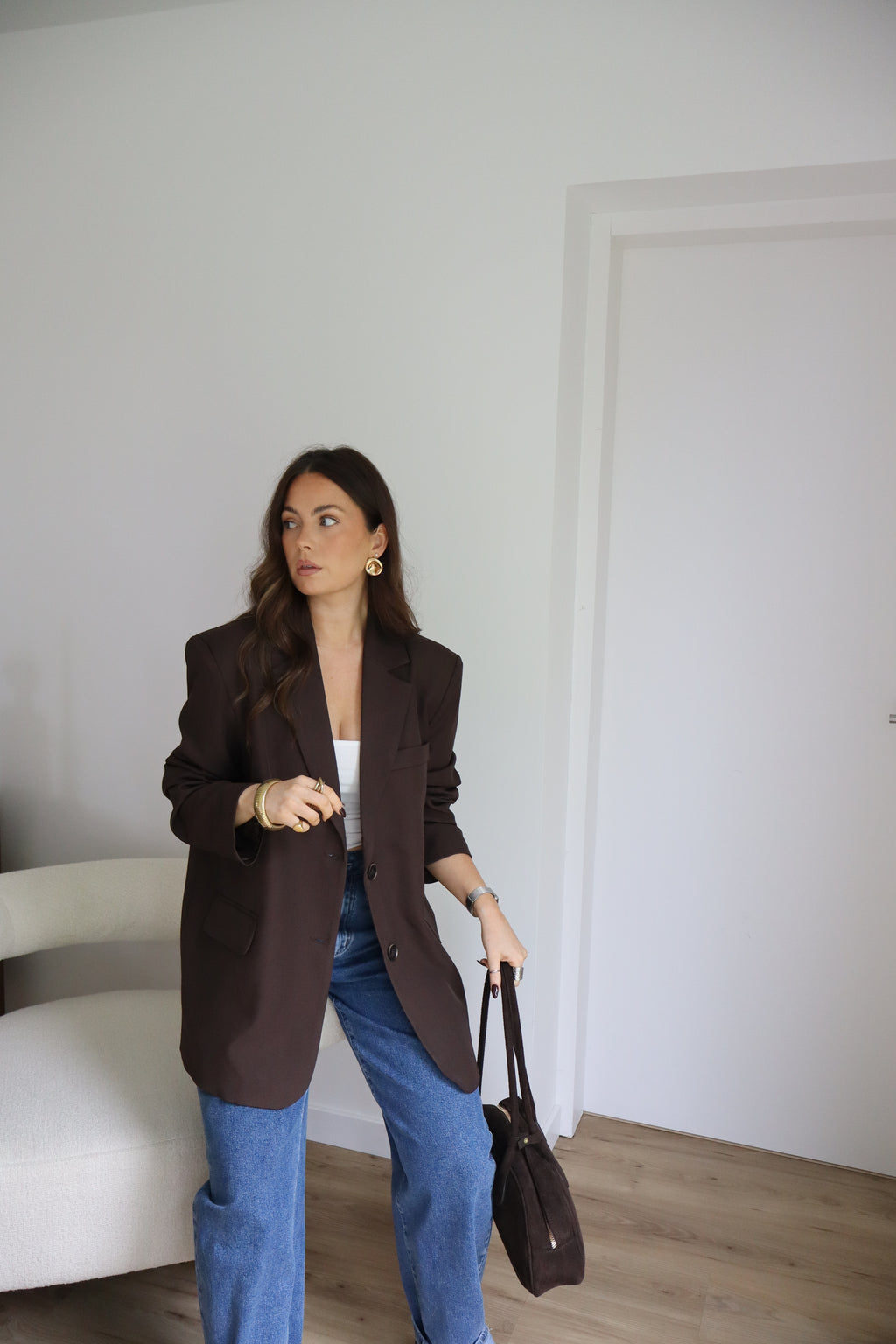 PRECOMMANDE - BLAZER MARRON FONCÉ TAO